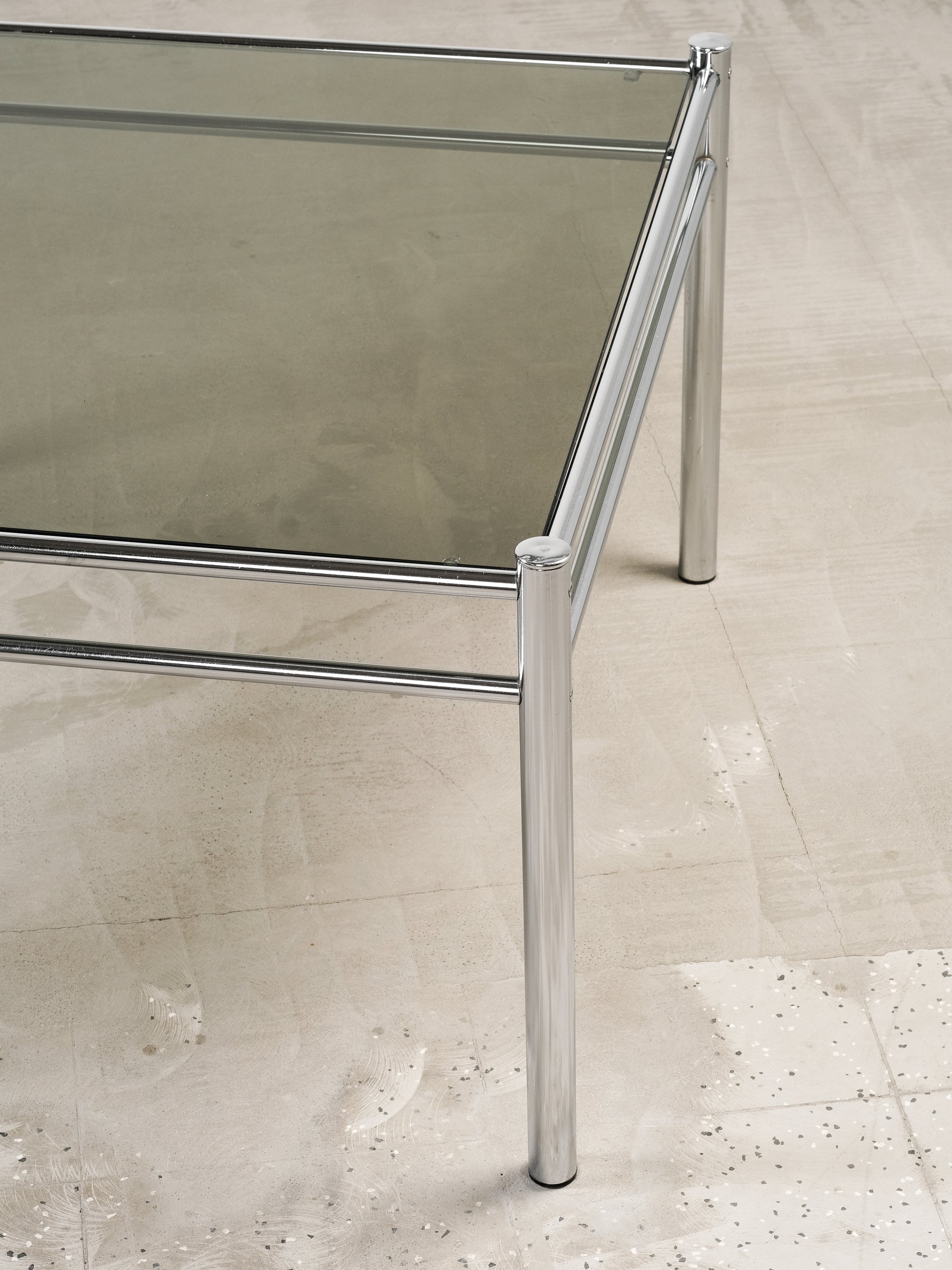 Vintage Chrome & Smoked Glass Coffee Table