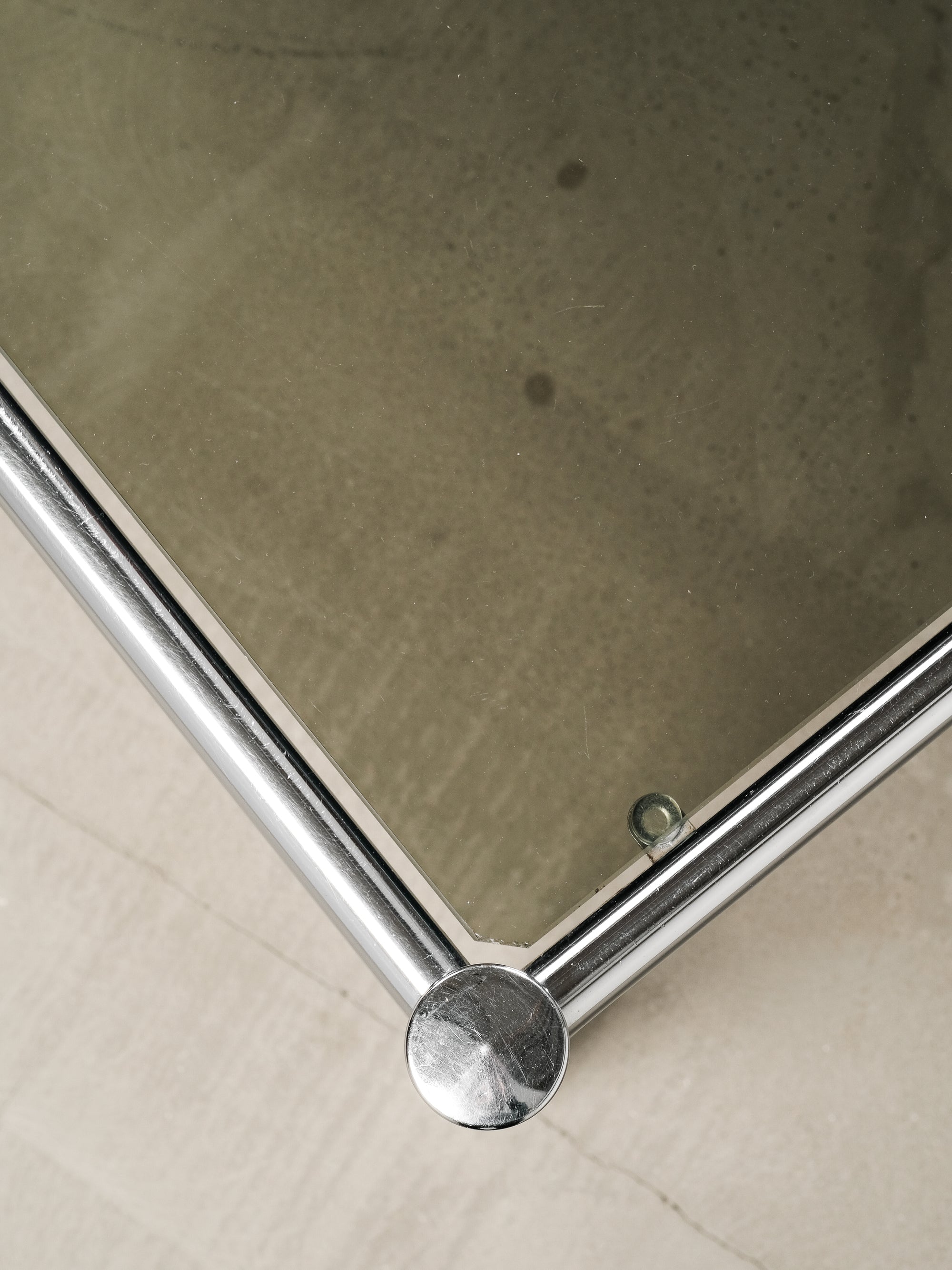 Vintage Chrome & Smoked Glass Coffee Table