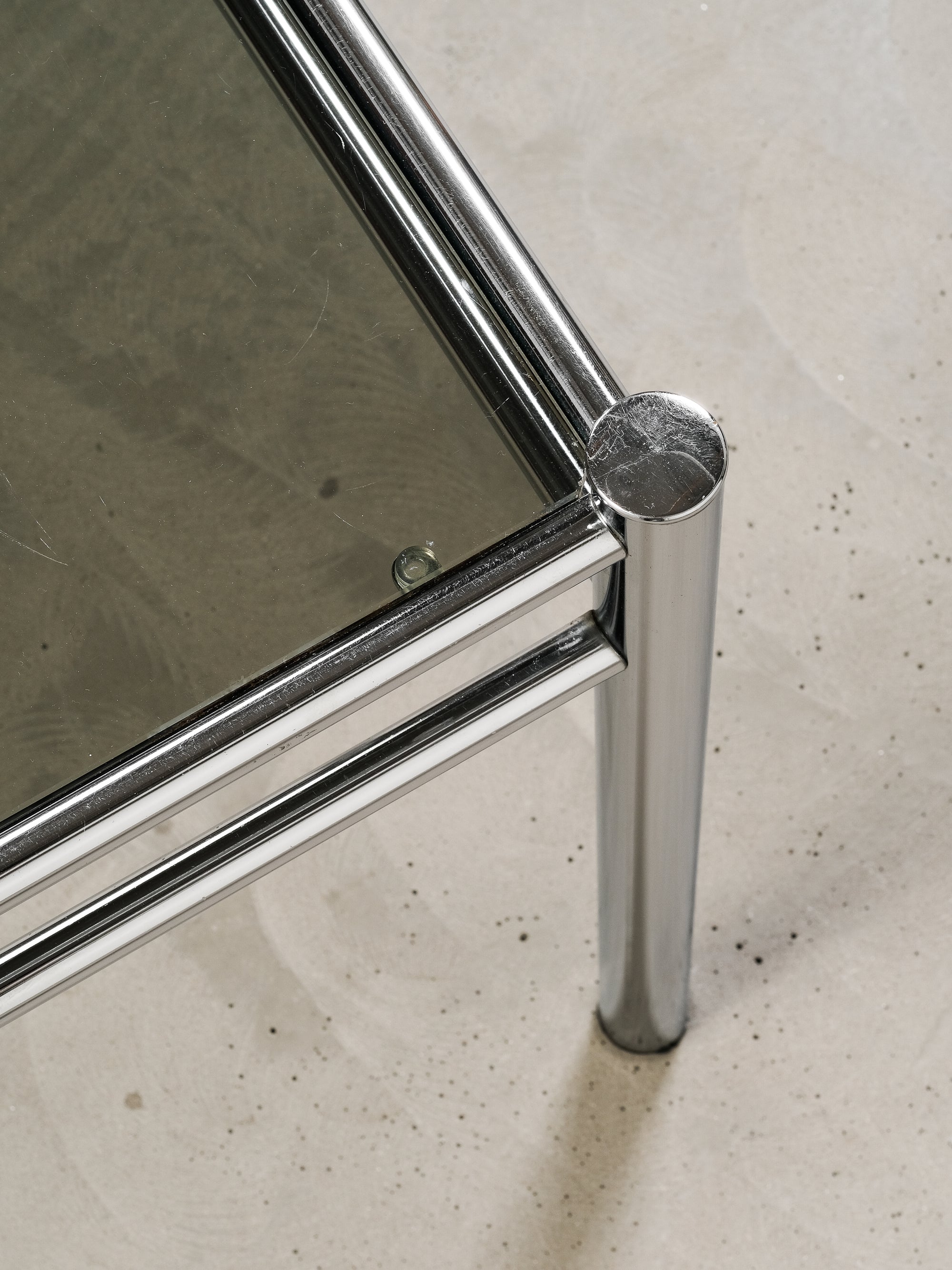 Vintage Chrome & Smoked Glass Coffee Table