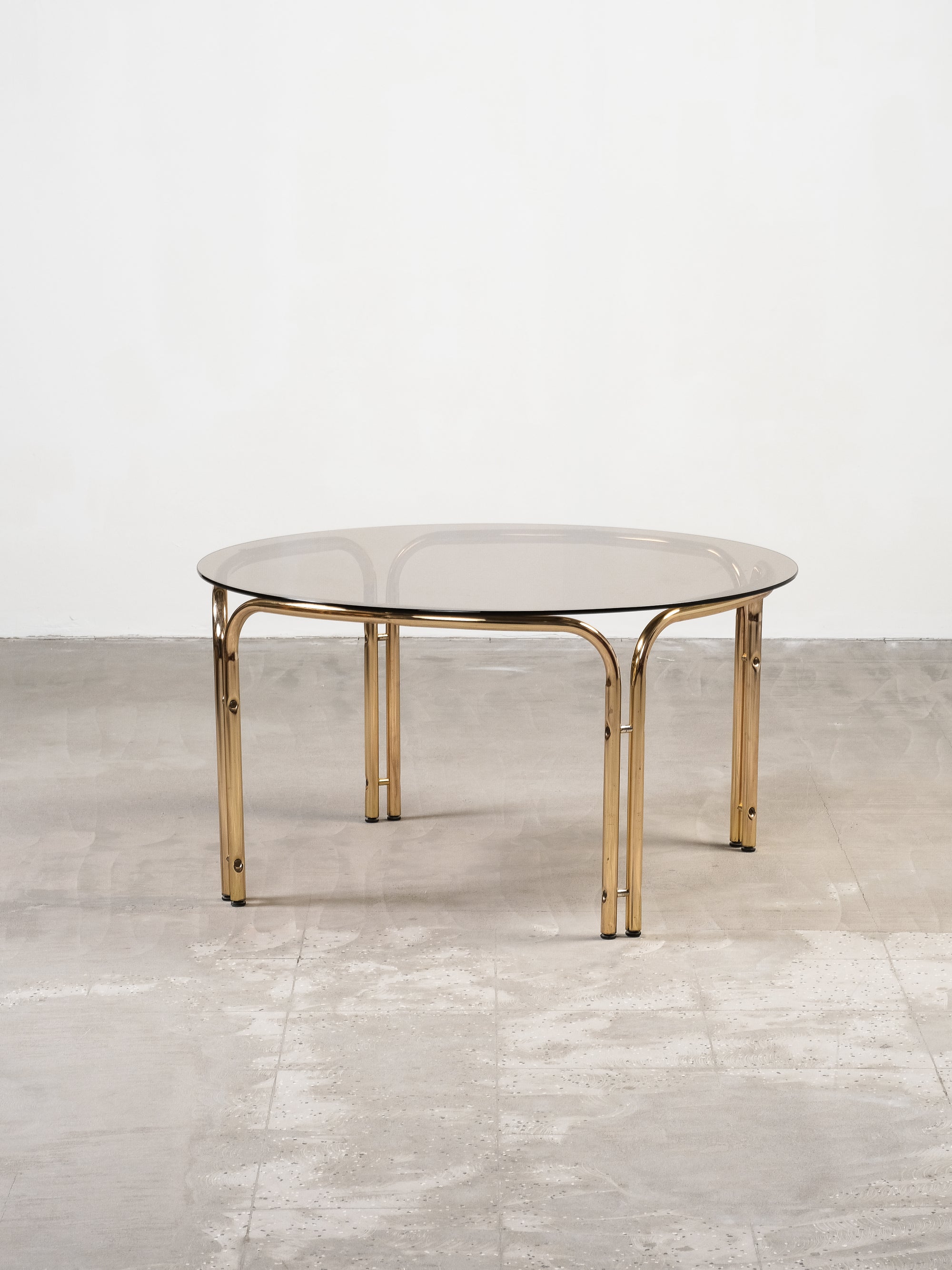Brass & Smoked Glass Coffee Table, 1970s