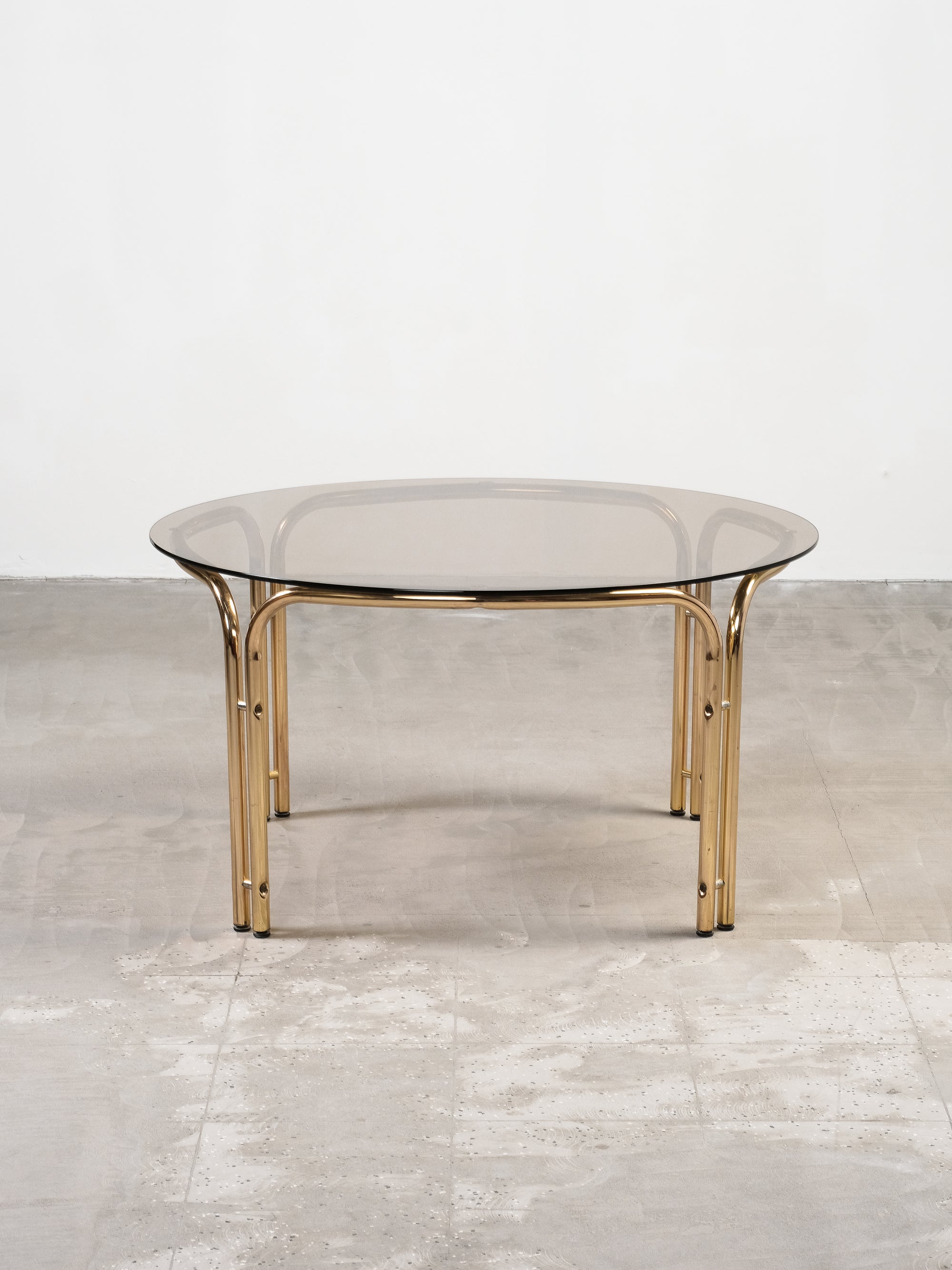Brass & Smoked Glass Coffee Table, 1970s