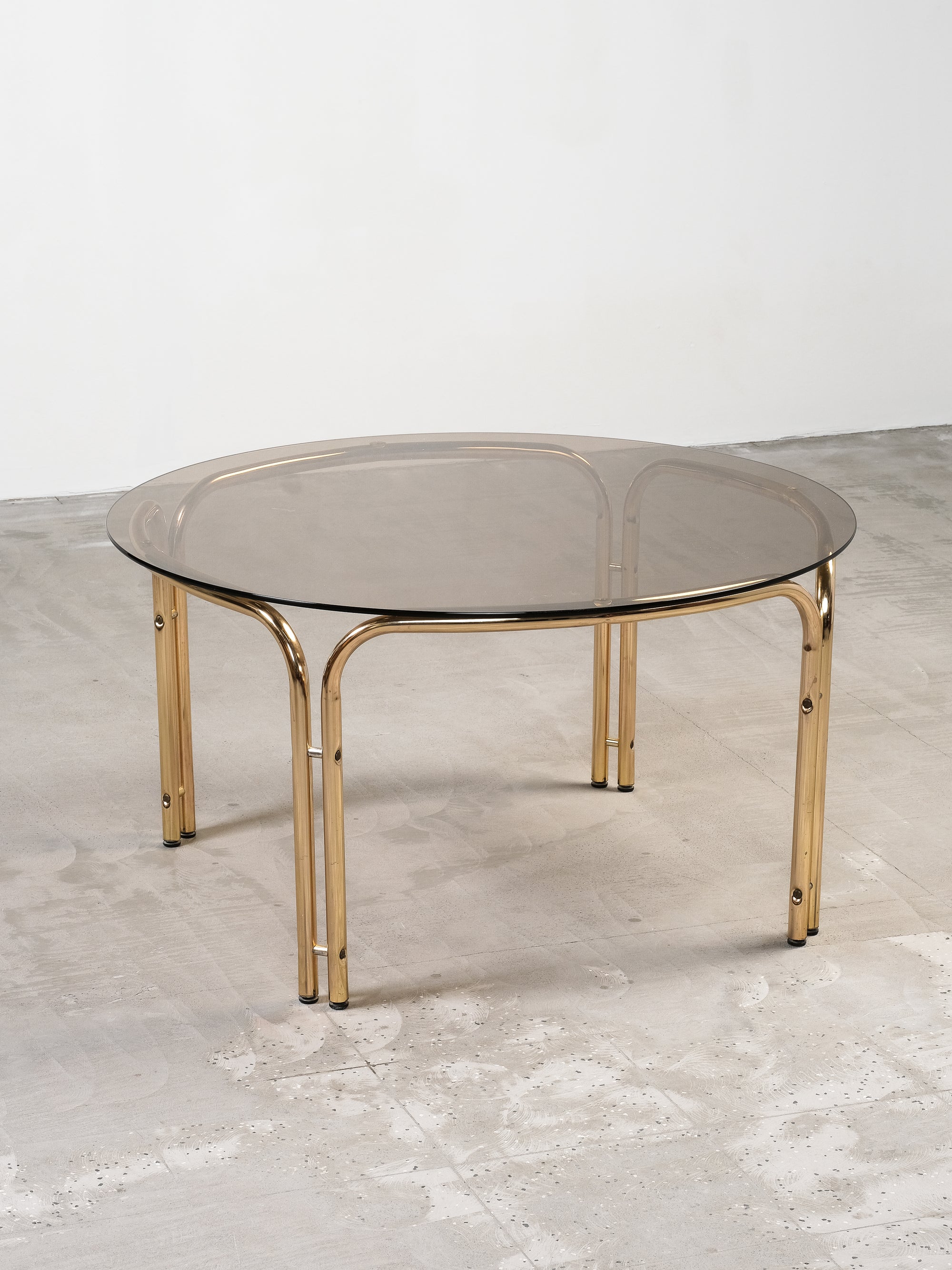 Brass & Smoked Glass Coffee Table, 1970s