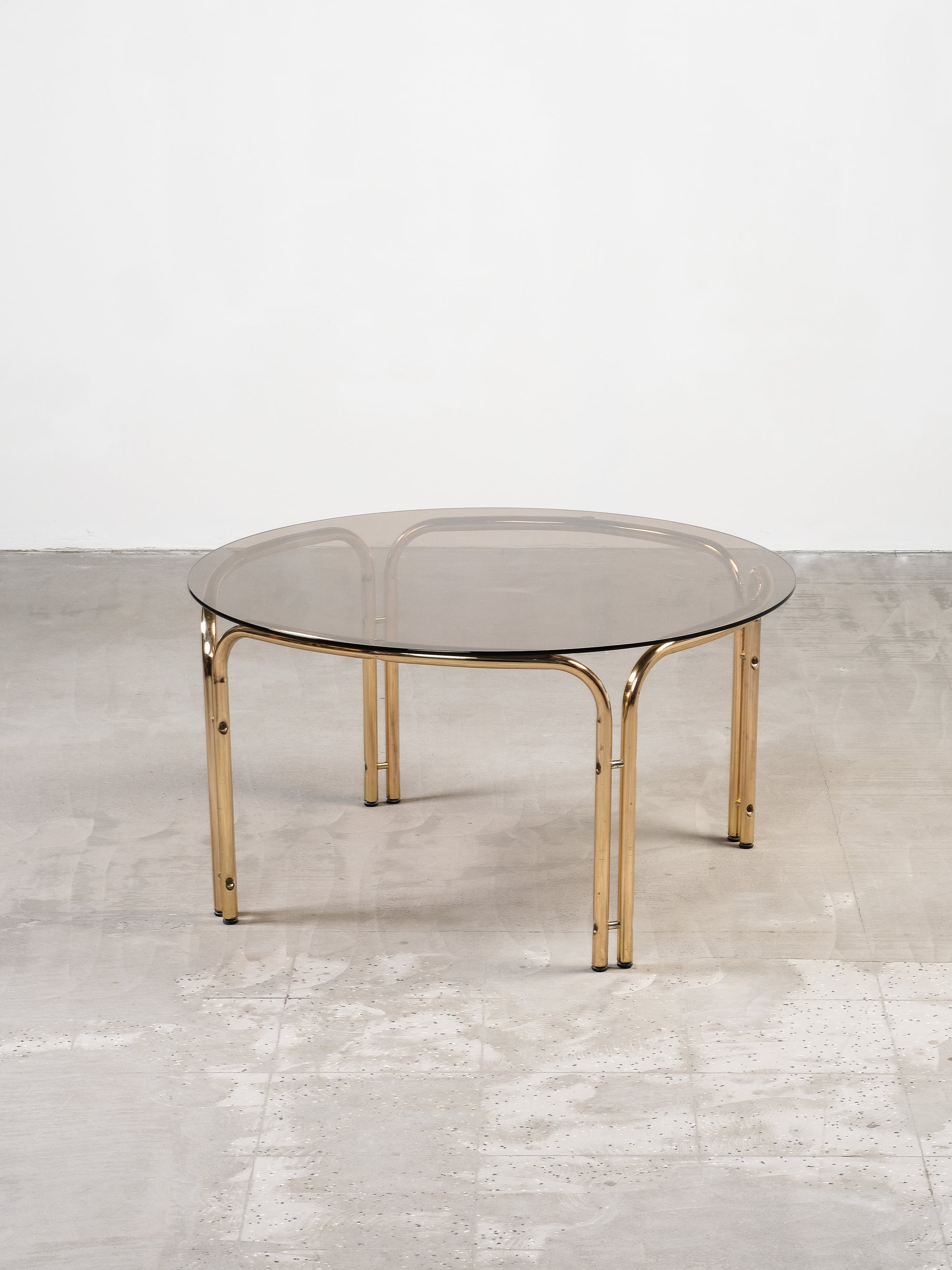 Brass & Smoked Glass Coffee Table, 1970s