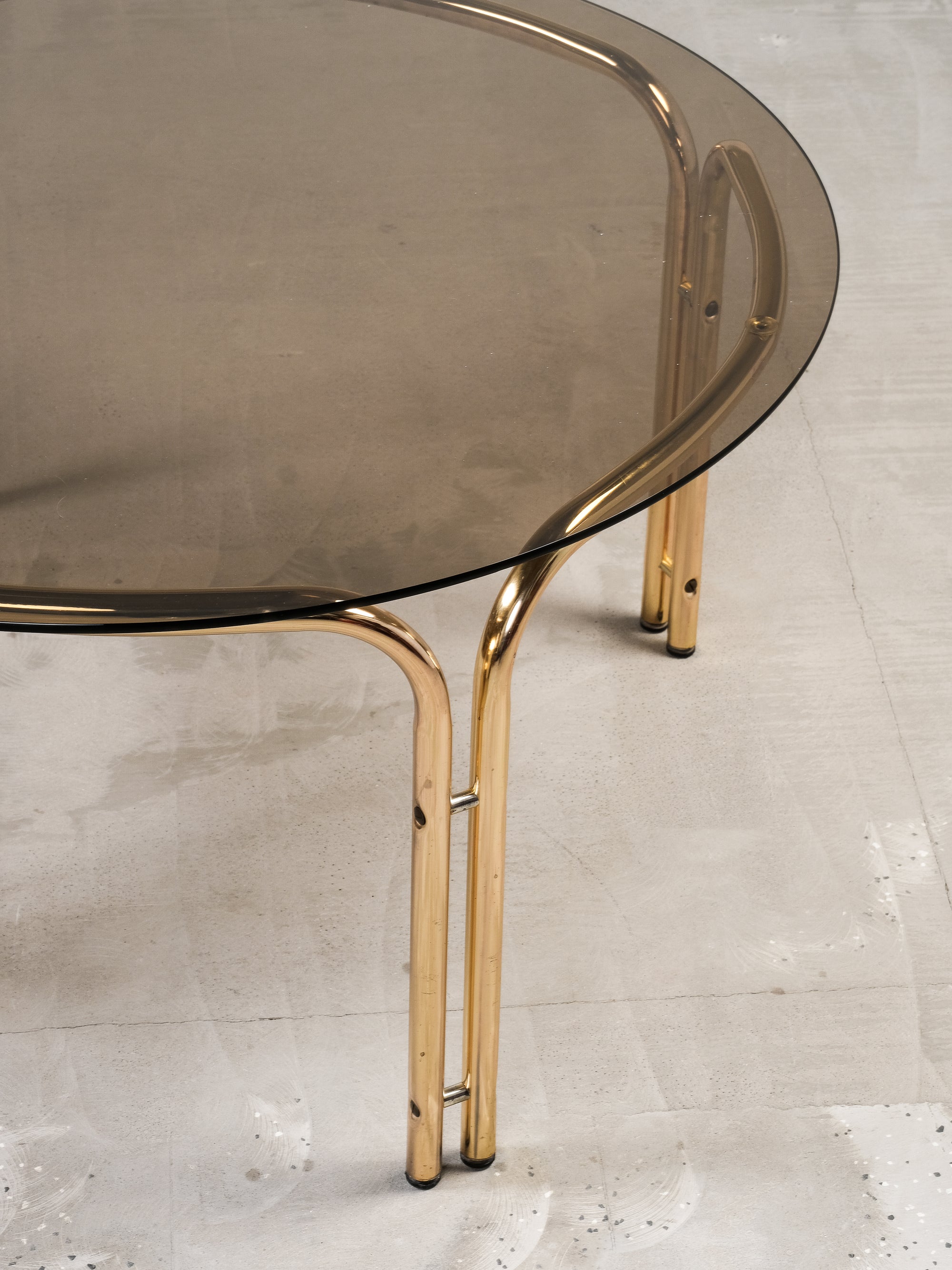 Brass & Smoked Glass Coffee Table, 1970s