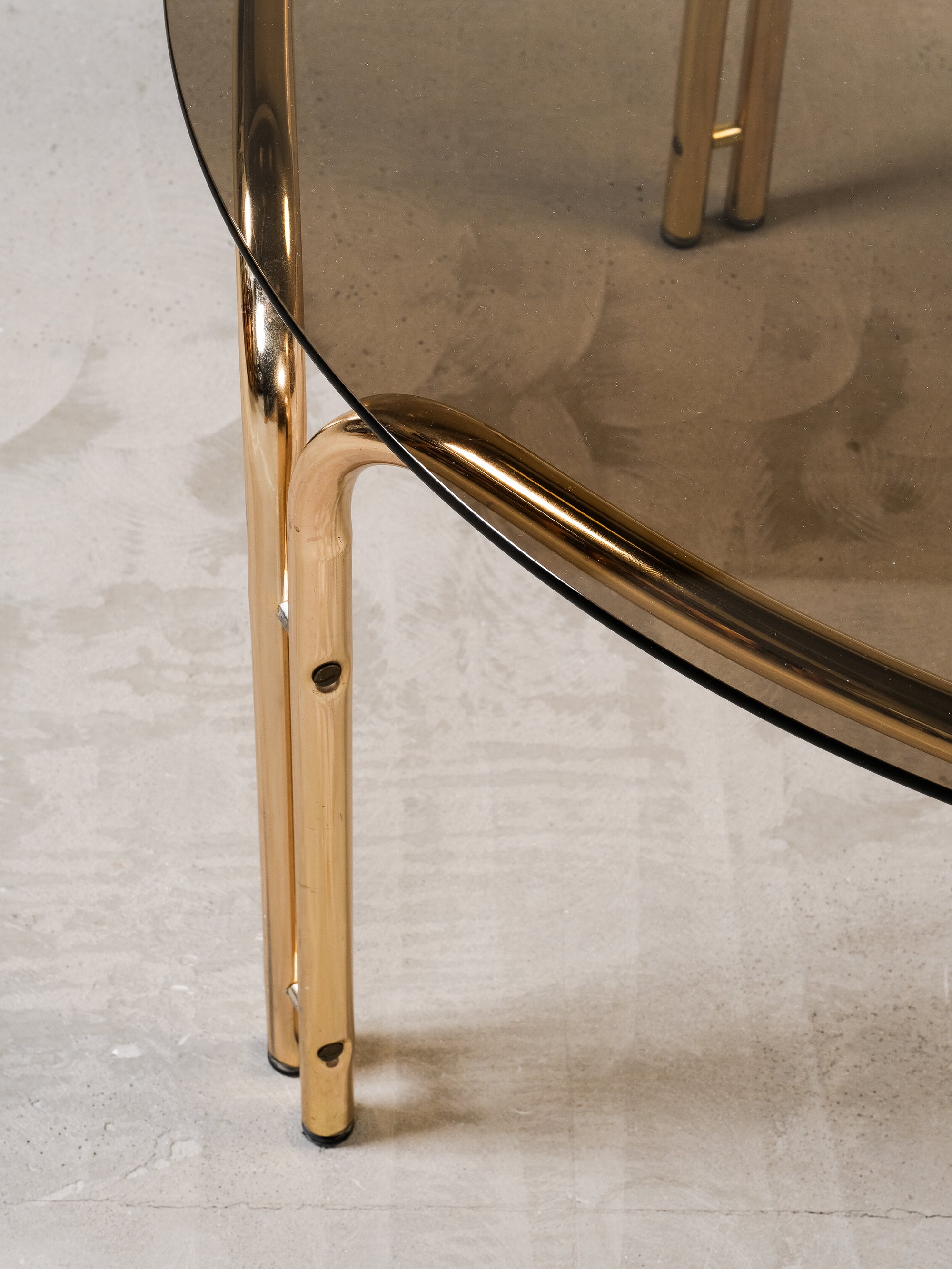 Brass & Smoked Glass Coffee Table, 1970s