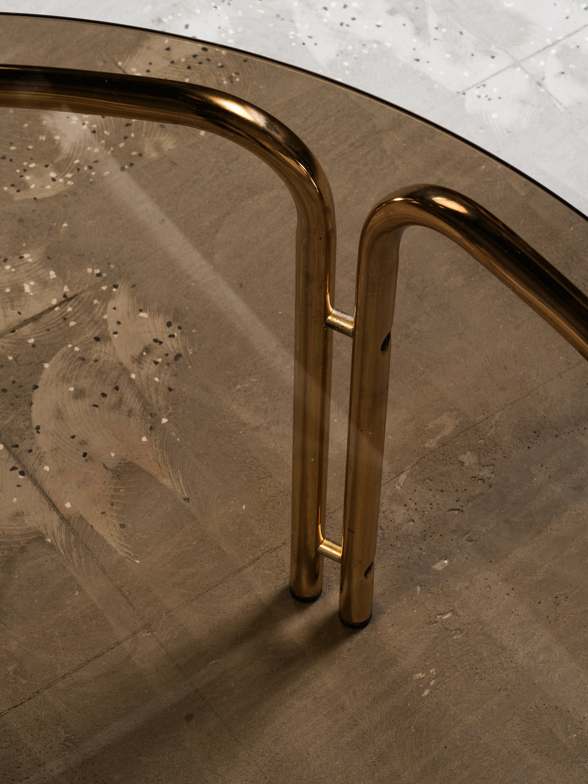 Brass & Smoked Glass Coffee Table, 1970s