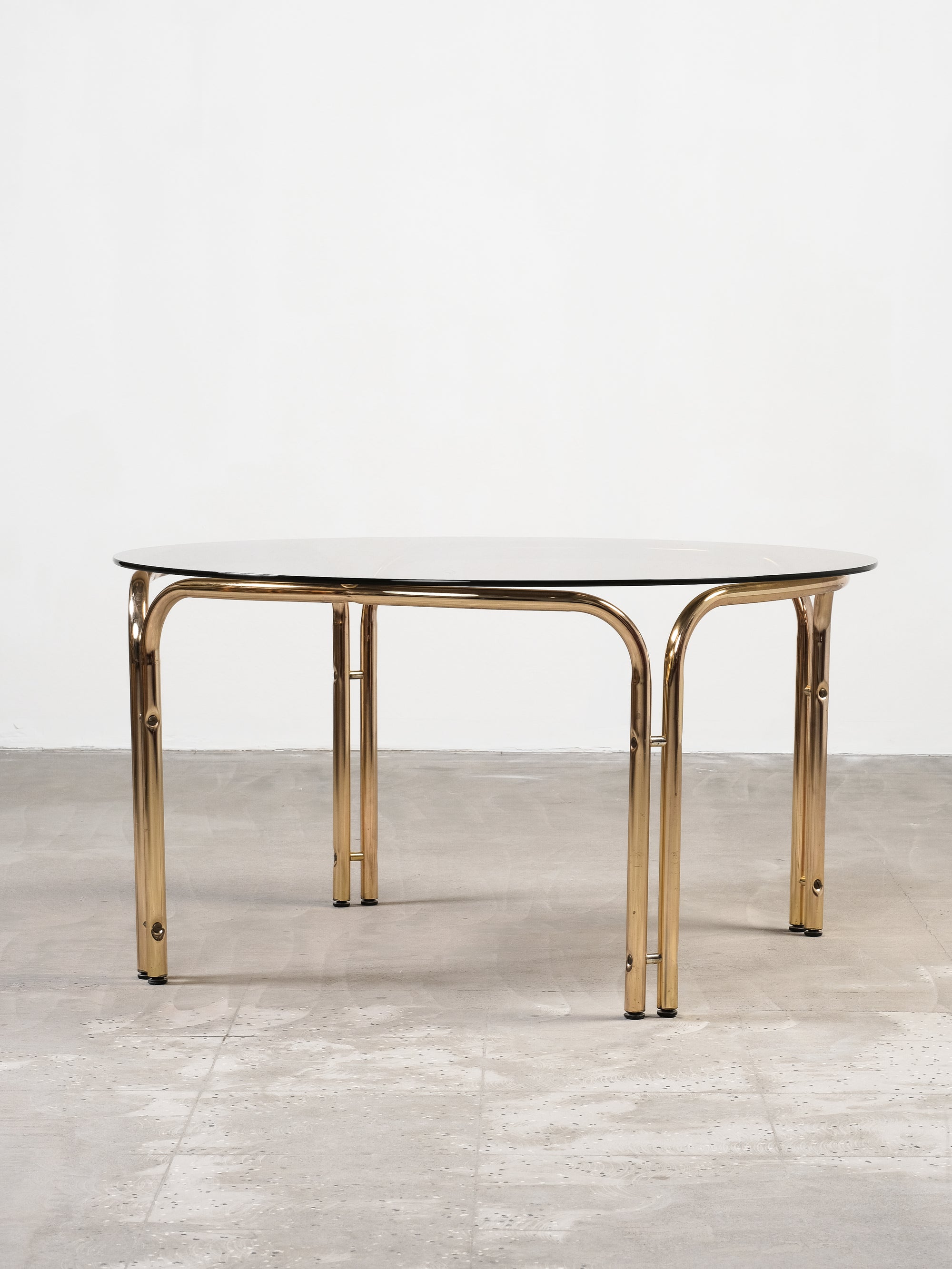 Brass & Smoked Glass Coffee Table, 1970s