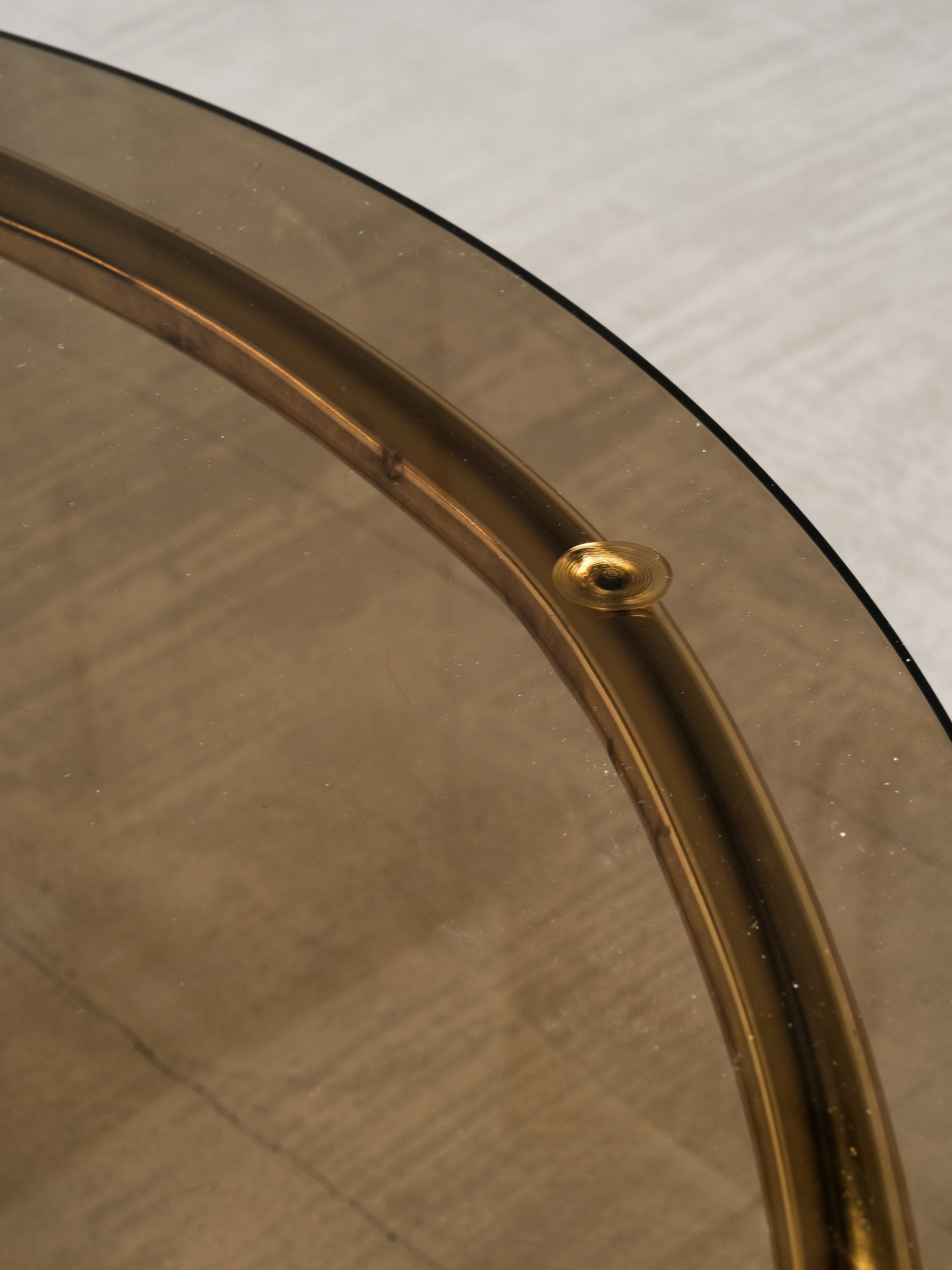 Brass & Smoked Glass Coffee Table, 1970s