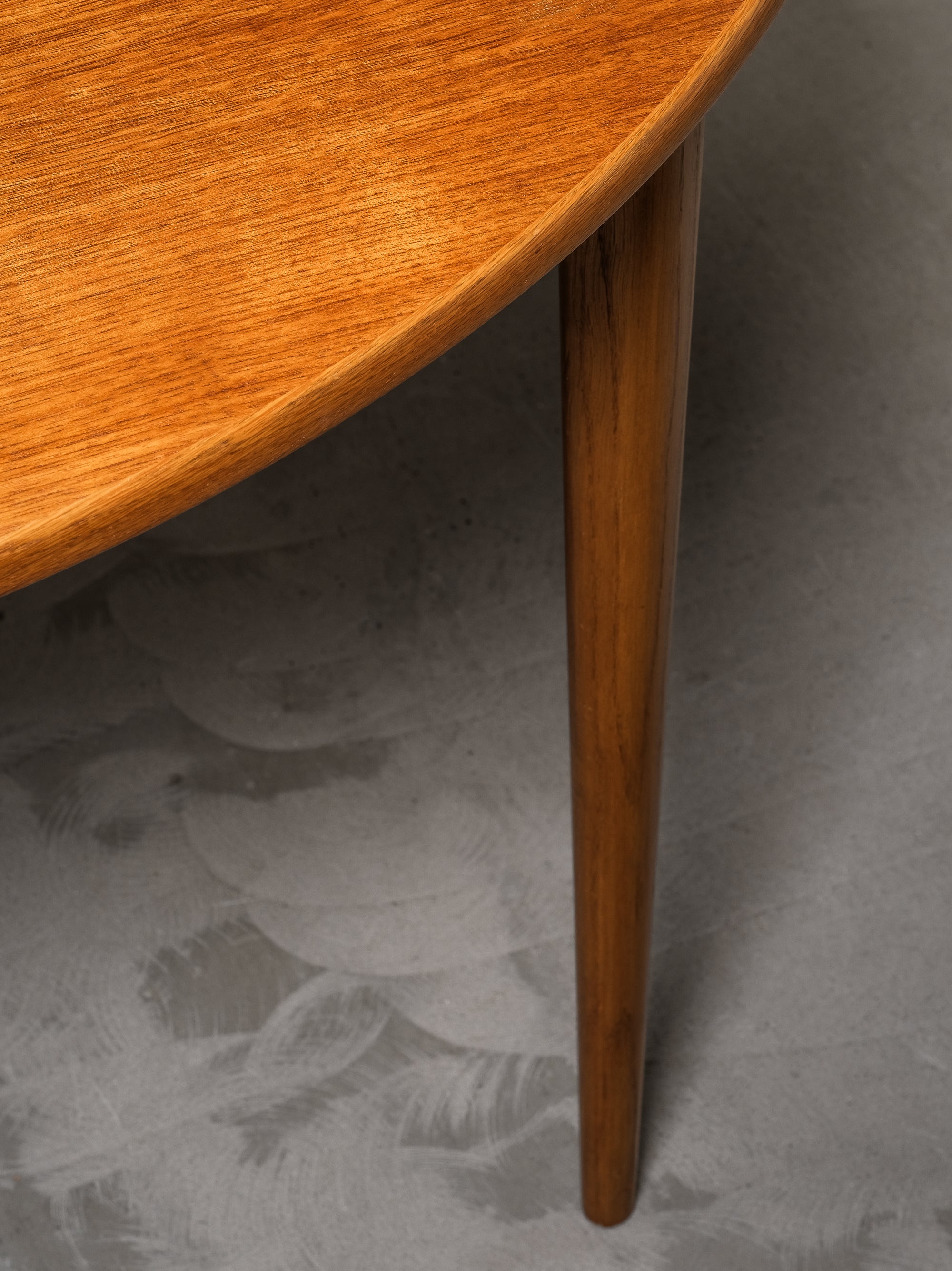 Round Teak & Oak Extendable Dining Table, Sweden, 1960s