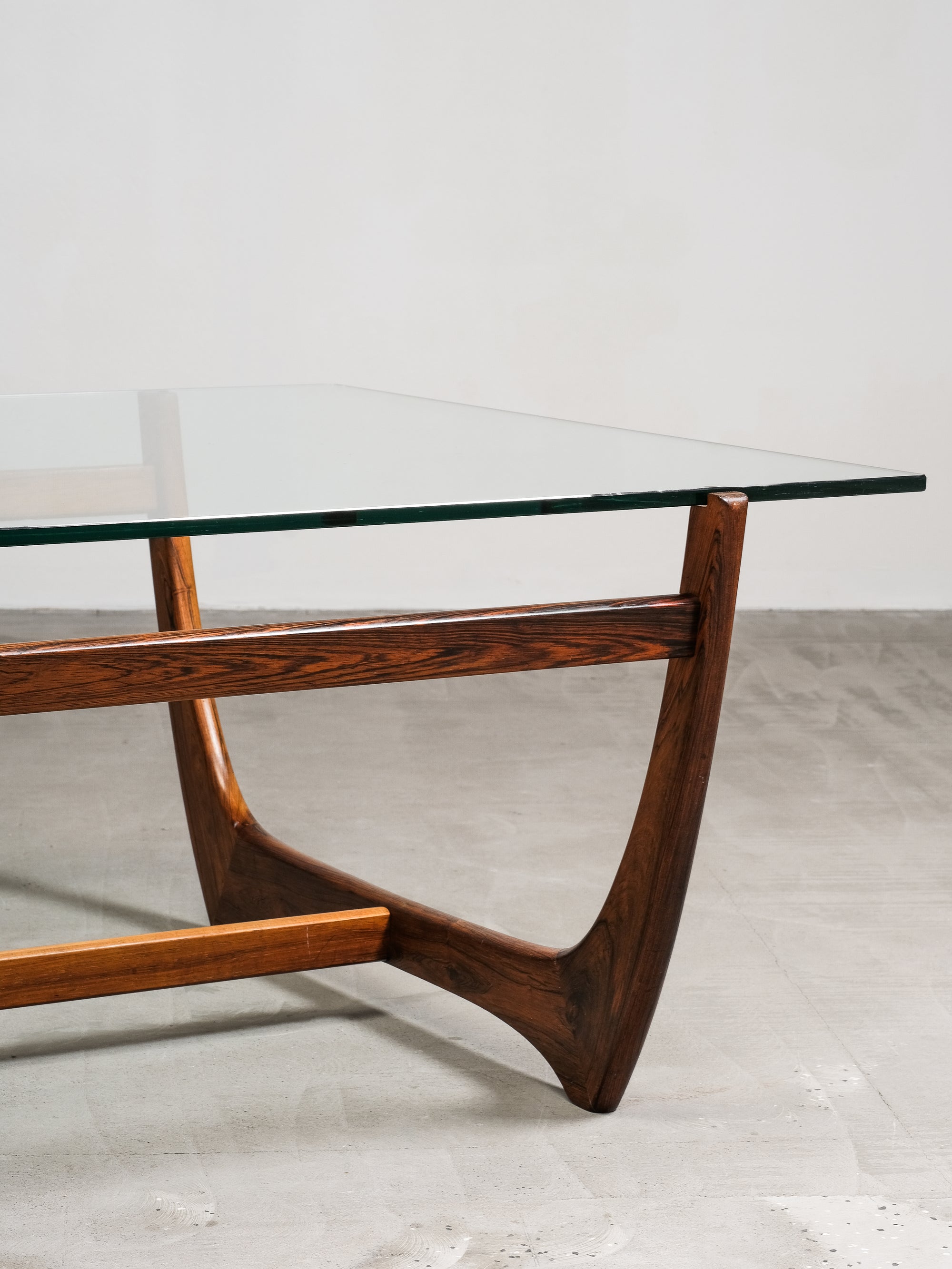 ‘Arabesk’ Rosewood & Glass Coffee Table, Wards Ateljéer, Tibro, Sweden circa 1965