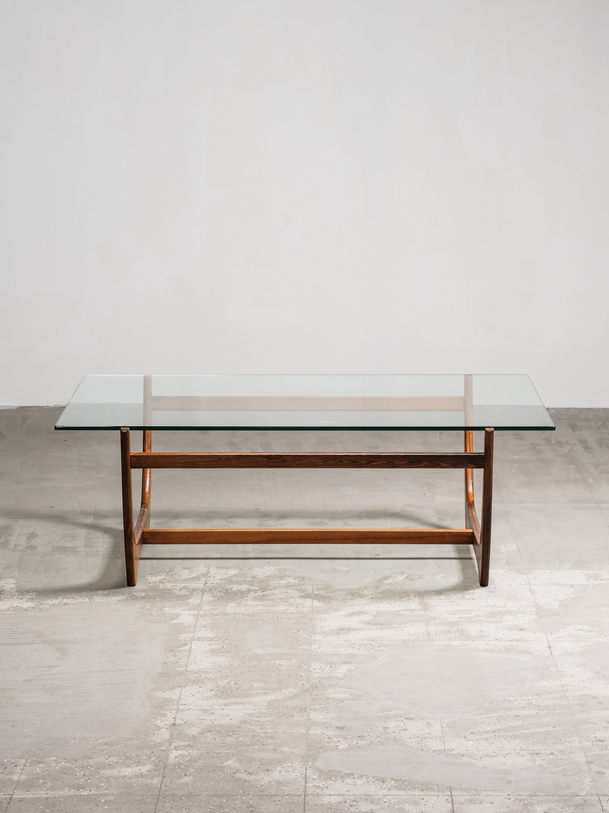 ‘Arabesk’ Rosewood & Glass Coffee Table, Wards Ateljéer, Tibro, Sweden circa 1965