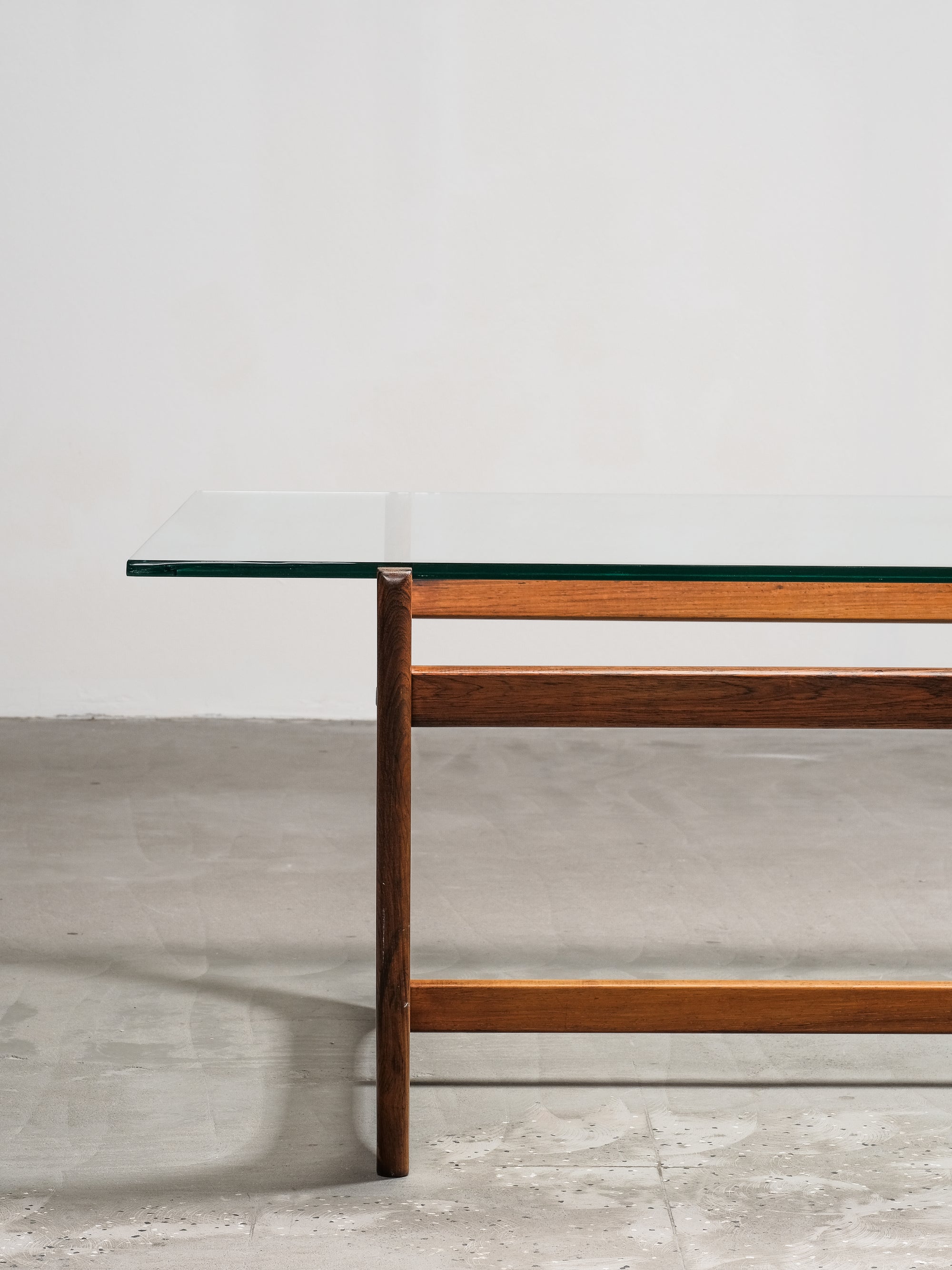 ‘Arabesk’ Rosewood & Glass Coffee Table, Wards Ateljéer, Tibro, Sweden circa 1965