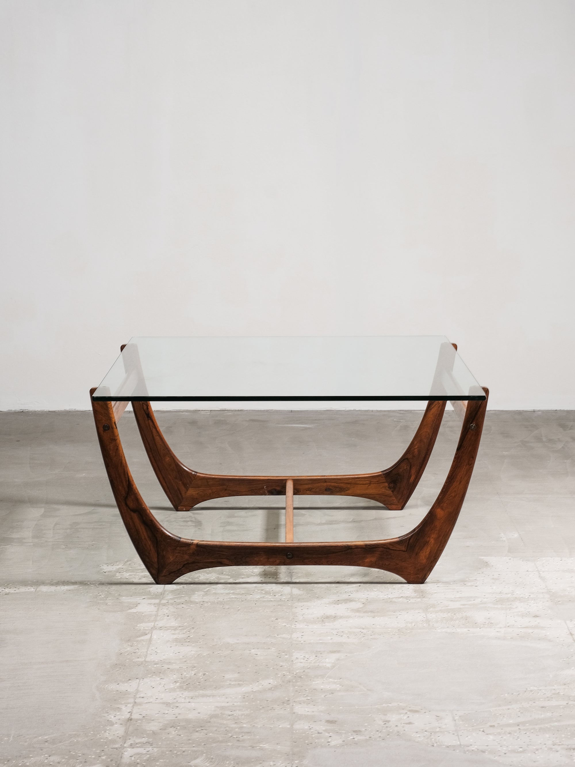 ‘Arabesk’ Rosewood & Glass Coffee Table, Wards Ateljéer, Tibro, Sweden circa 1965