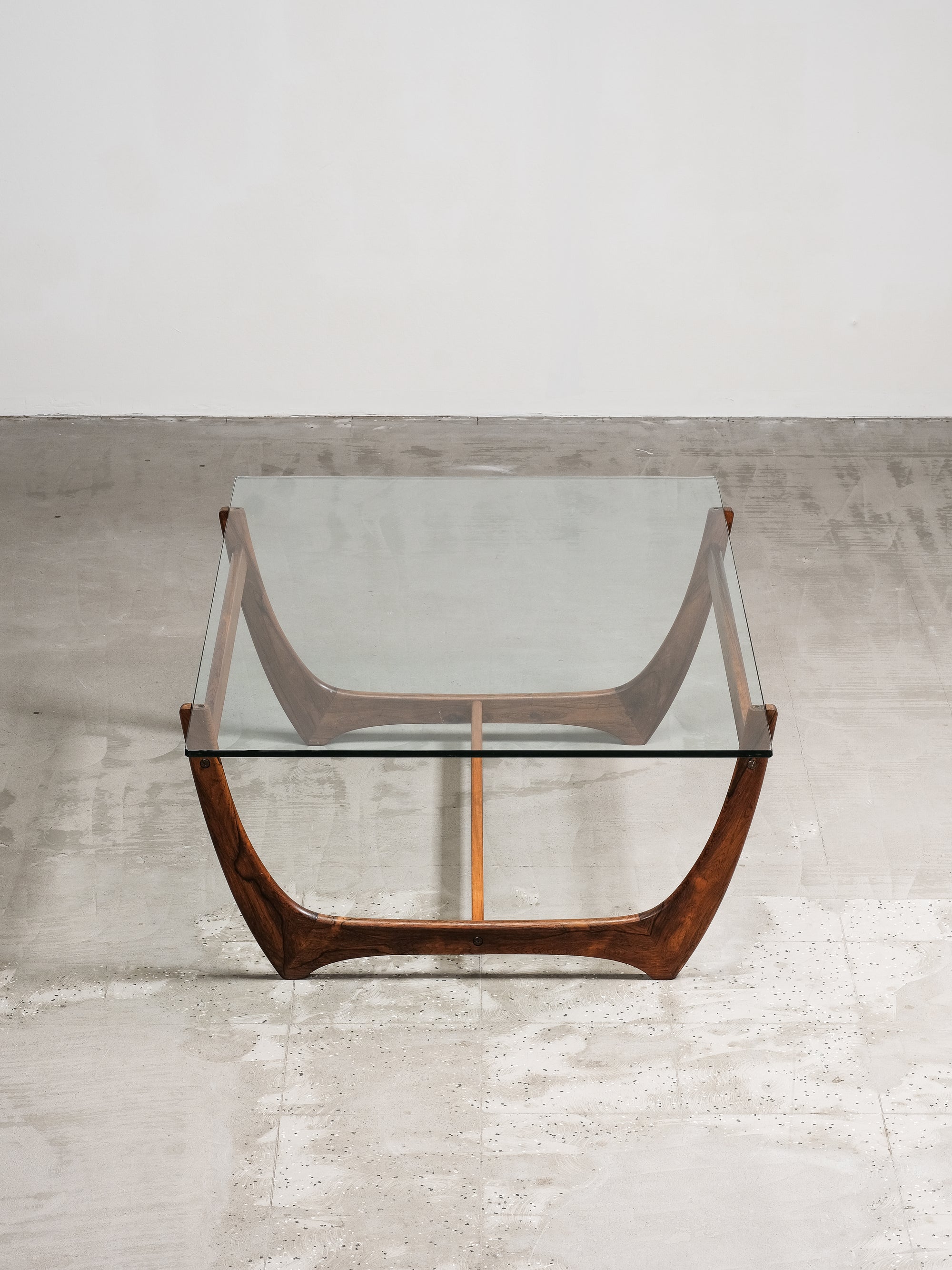 ‘Arabesk’ Rosewood & Glass Coffee Table, Wards Ateljéer, Tibro, Sweden circa 1965