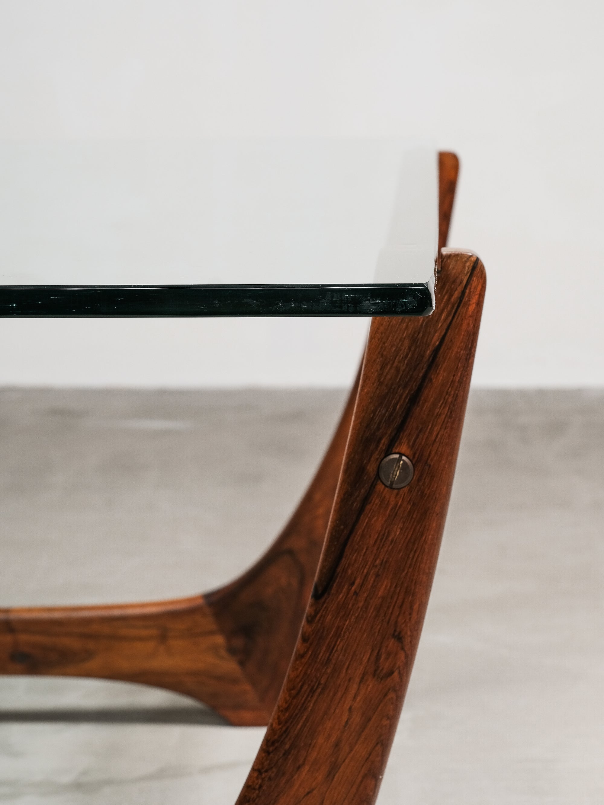 ‘Arabesk’ Rosewood & Glass Coffee Table, Wards Ateljéer, Tibro, Sweden circa 1965