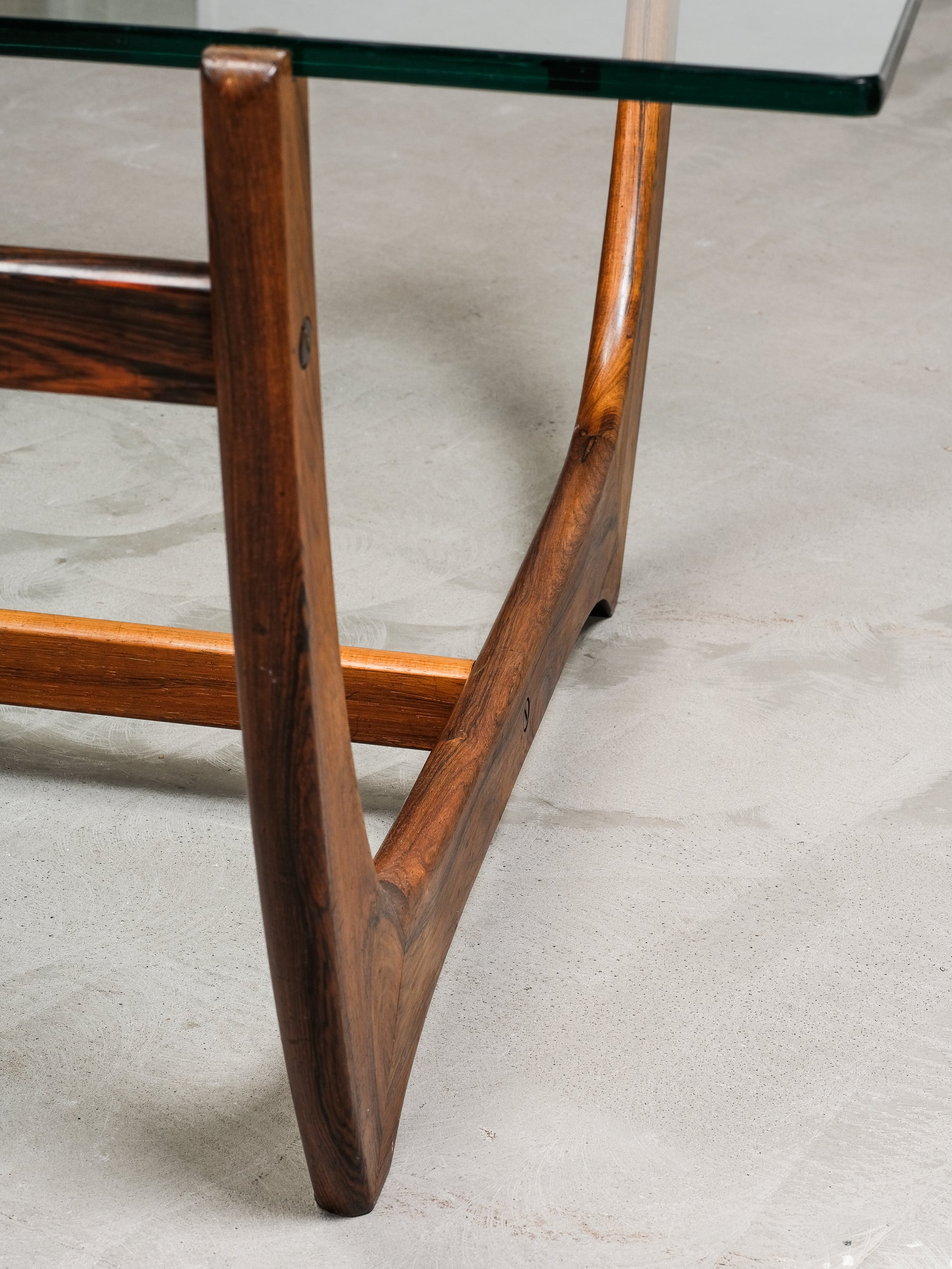 ‘Arabesk’ Rosewood & Glass Coffee Table, Wards Ateljéer, Tibro, Sweden circa 1965