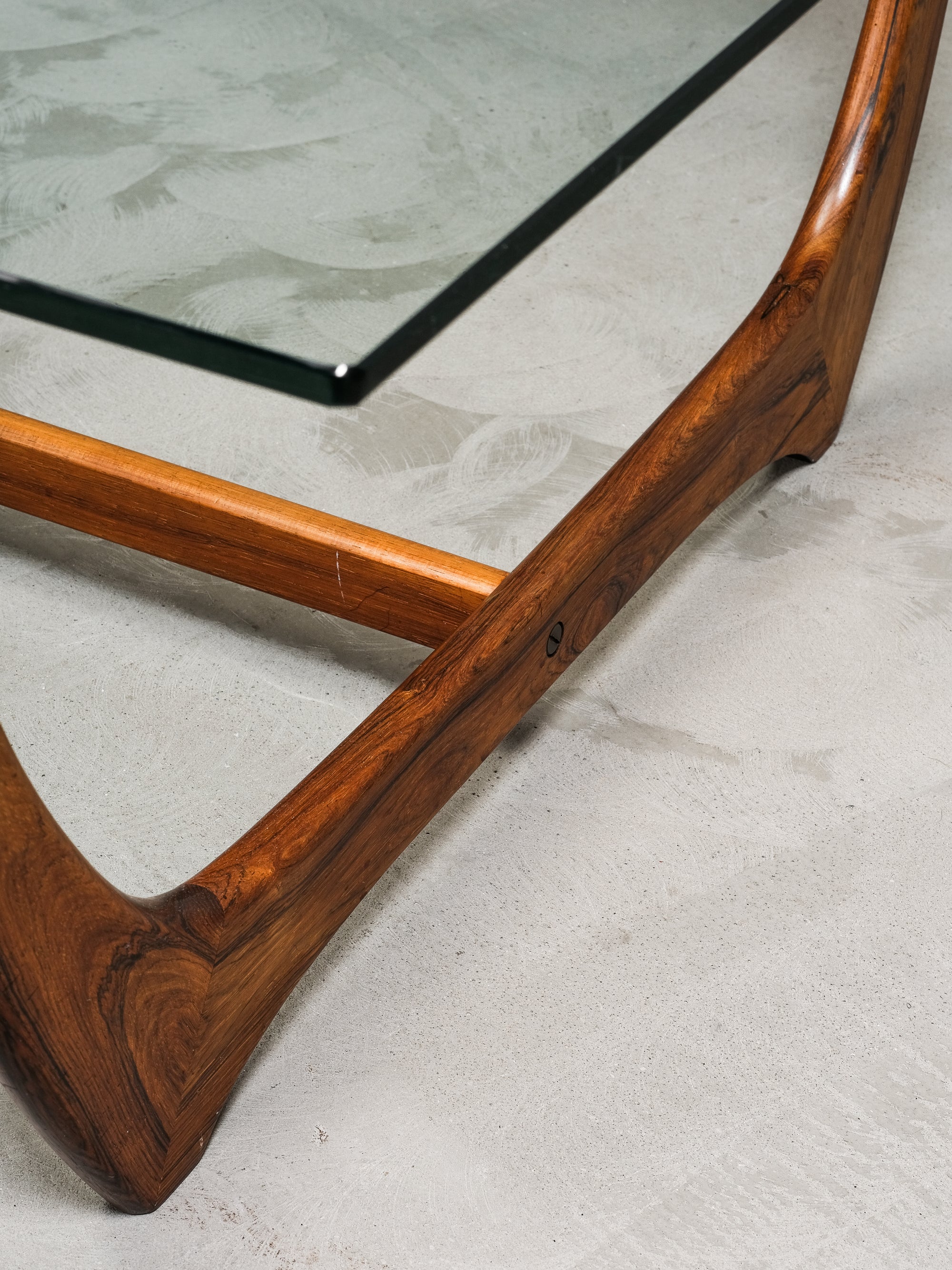 ‘Arabesk’ Rosewood & Glass Coffee Table, Wards Ateljéer, Tibro, Sweden circa 1965