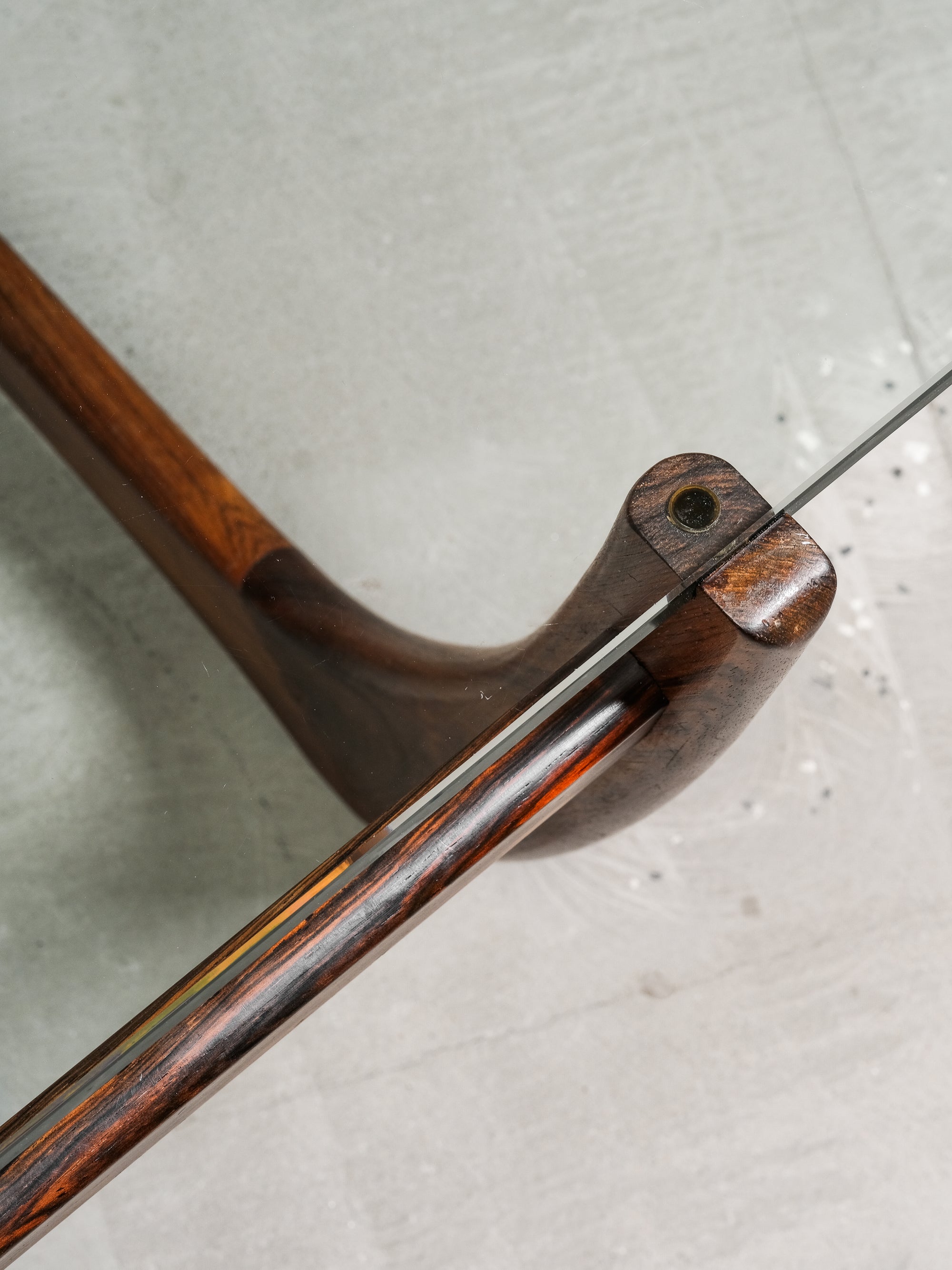 ‘Arabesk’ Rosewood & Glass Coffee Table, Wards Ateljéer, Tibro, Sweden circa 1965