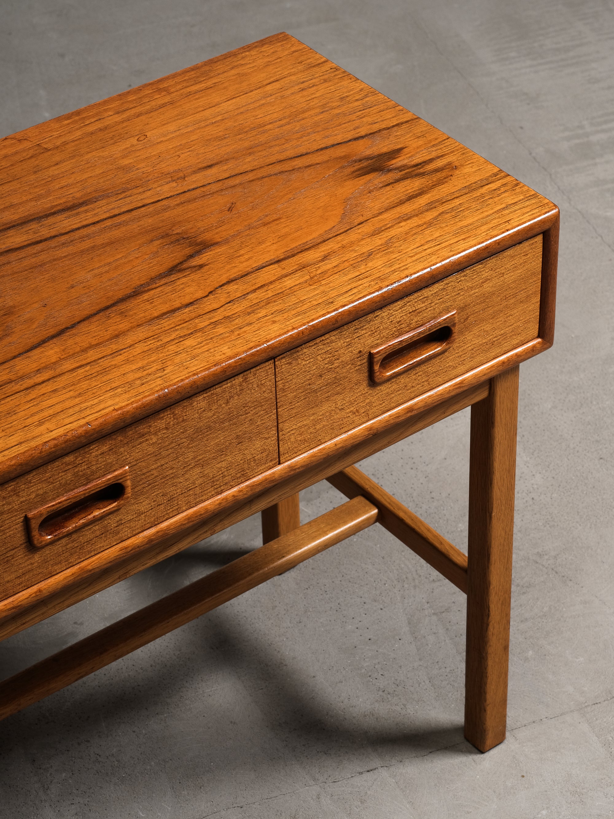 Console Table with Three Drawers in Teak & Oak, Fröseke AB Nybrofabriken, Sweden, 1960s