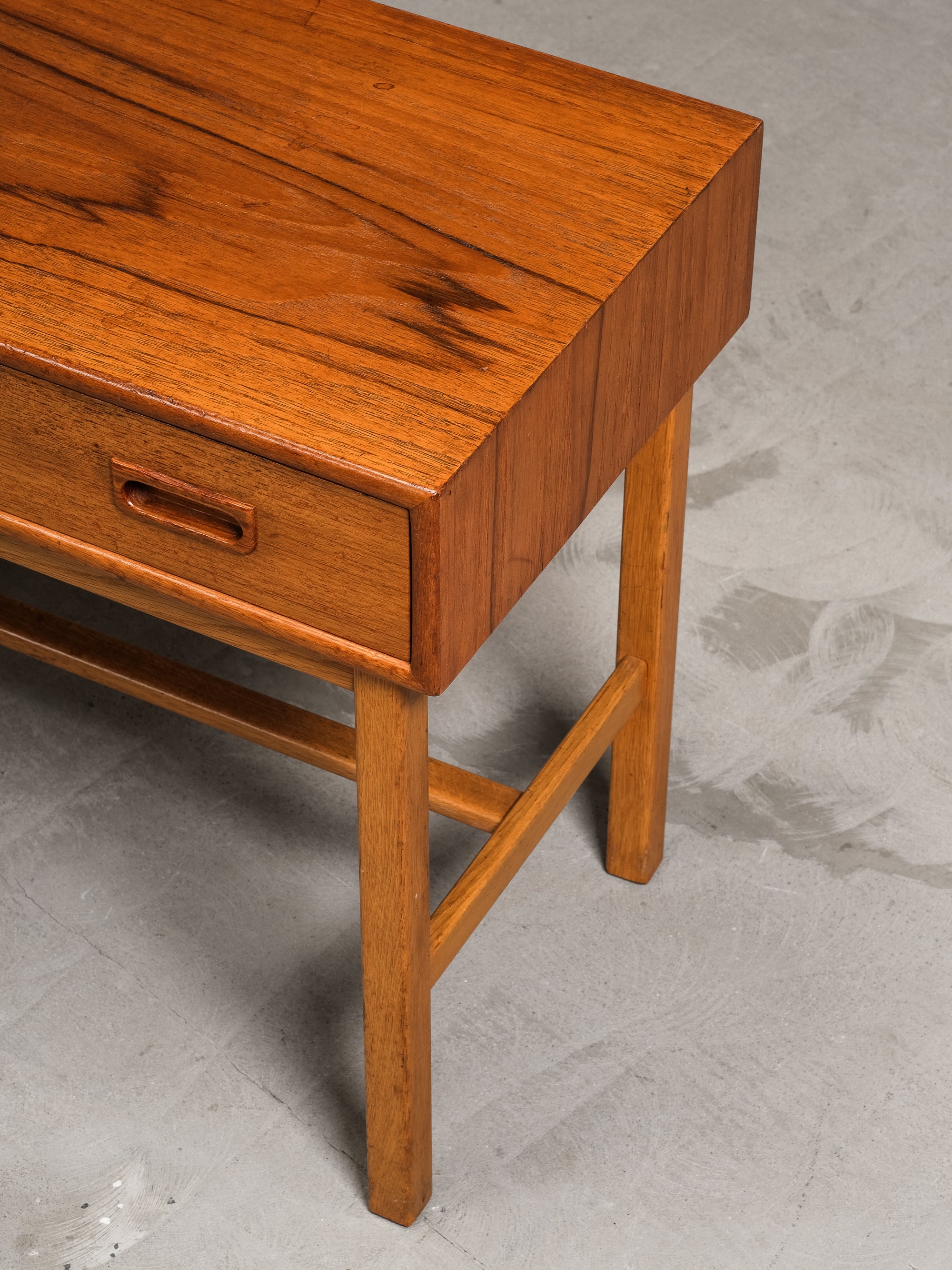 Console Table with Three Drawers in Teak & Oak, Fröseke AB Nybrofabriken, Sweden, 1960s