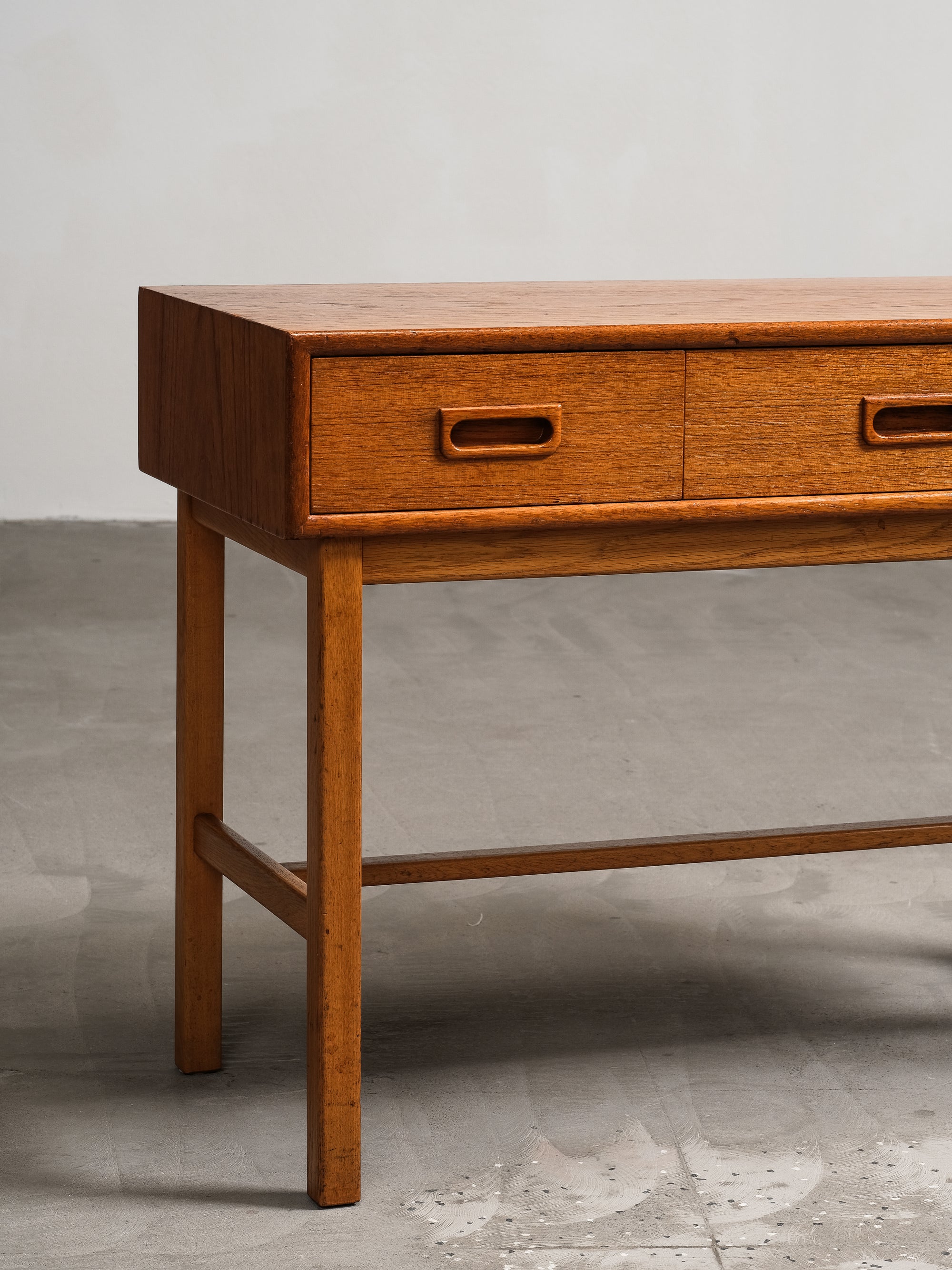 Console Table with Three Drawers in Teak & Oak, Fröseke AB Nybrofabriken, Sweden, 1960s