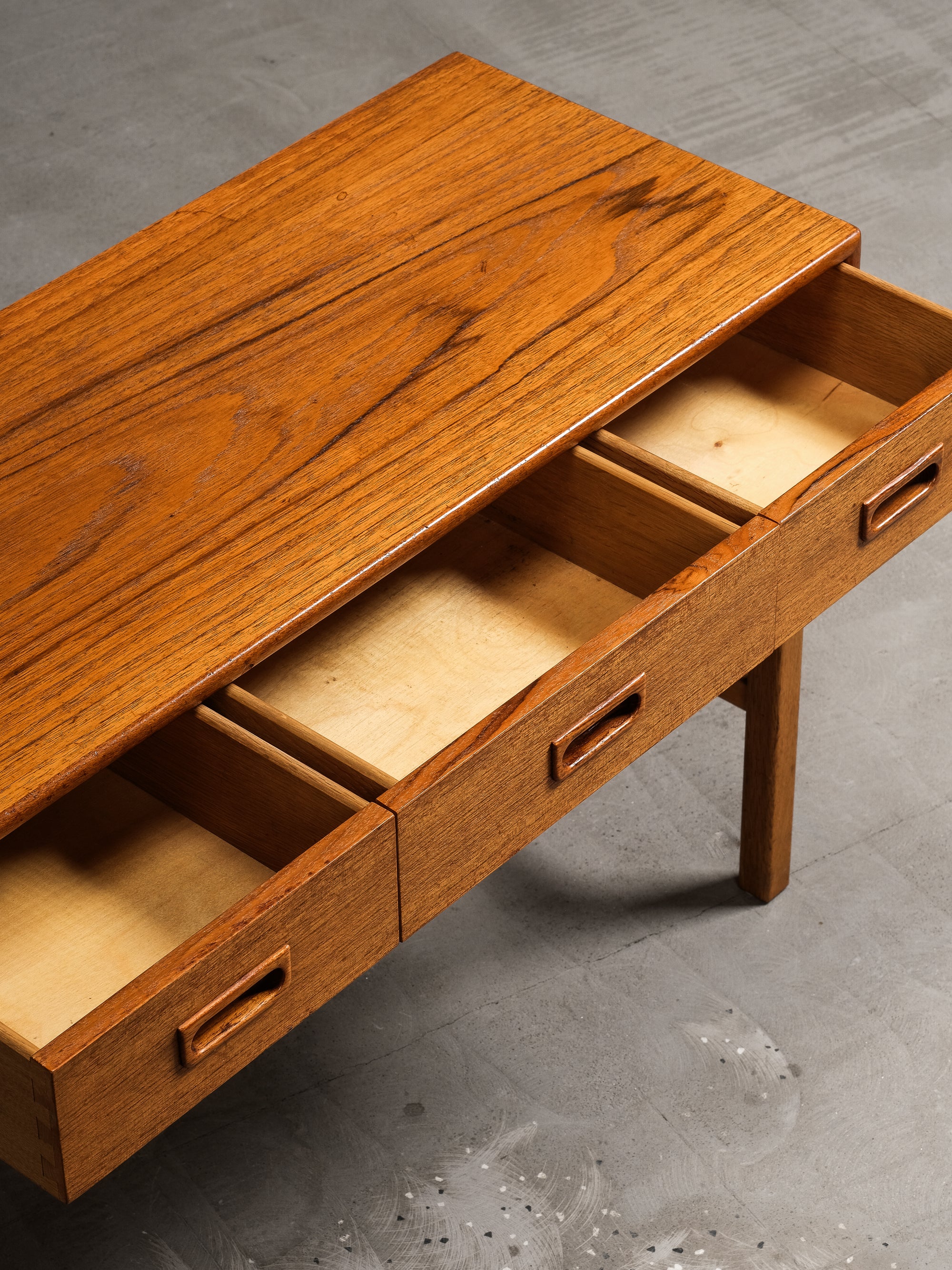 Console Table with Three Drawers in Teak & Oak, Fröseke AB Nybrofabriken, Sweden, 1960s