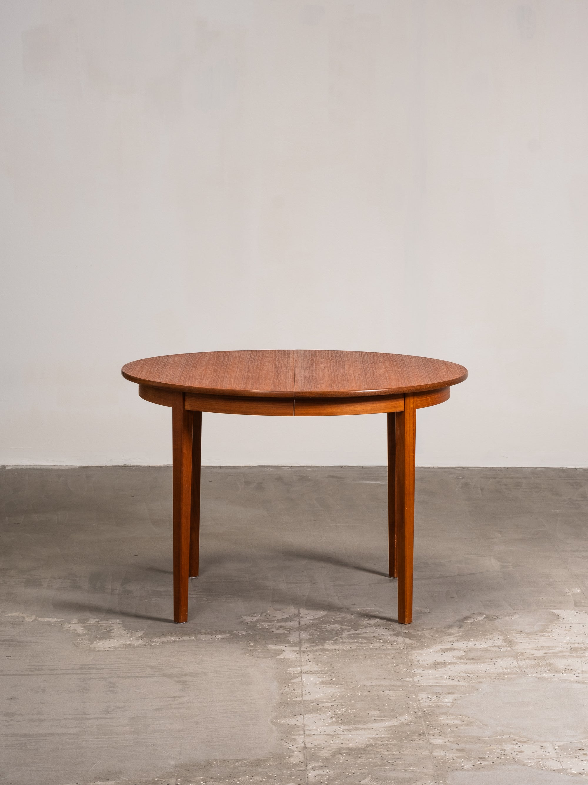 Round Extendable Teak Dining Table, Sweden, 1960s