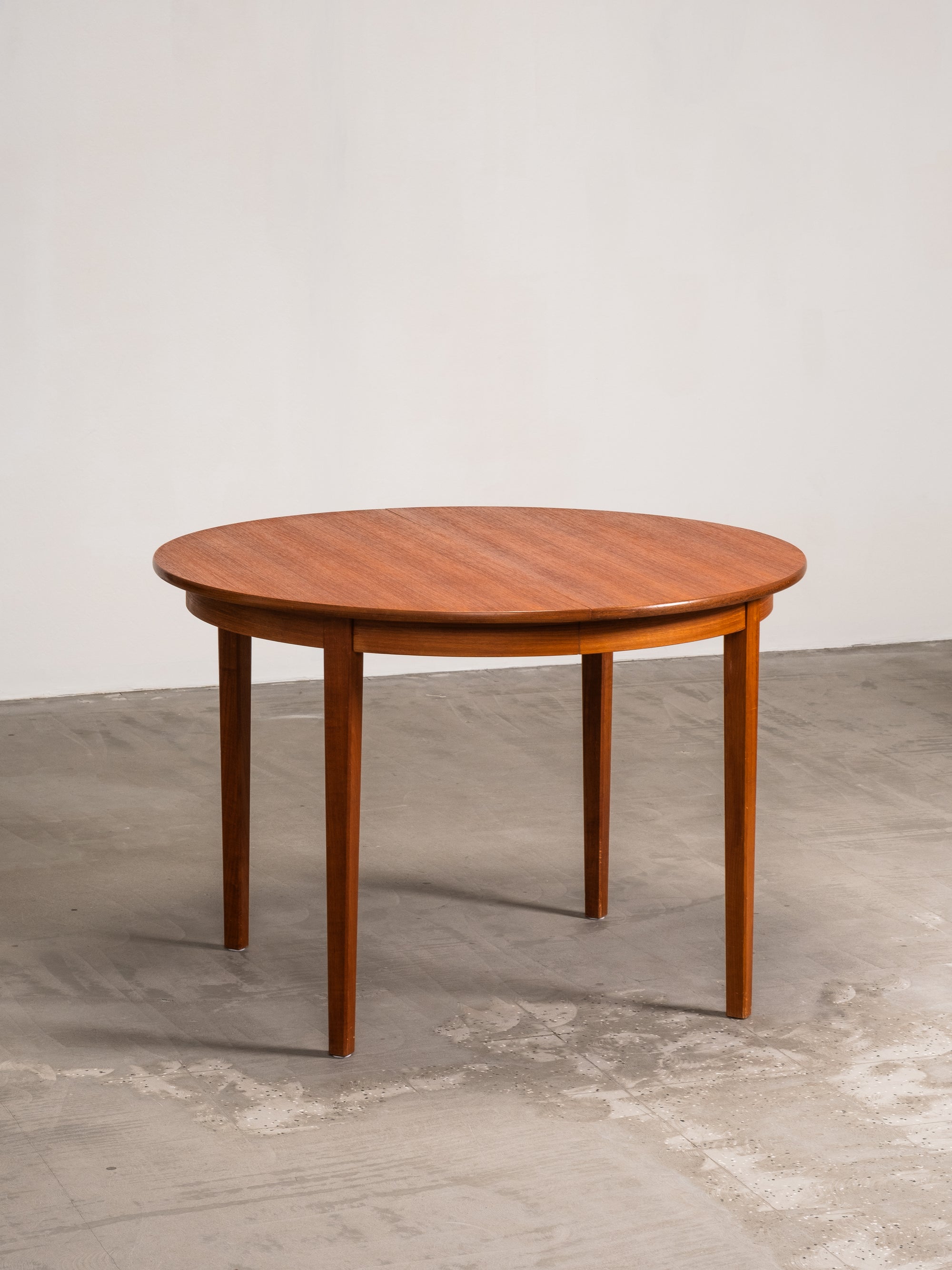 Round Extendable Teak Dining Table, Sweden, 1960s