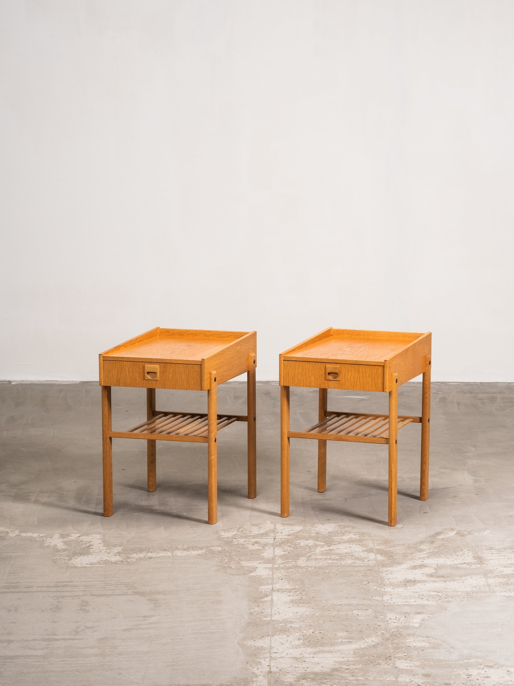 Pair of Scandinavian Oak Bedside Tables, 1960s