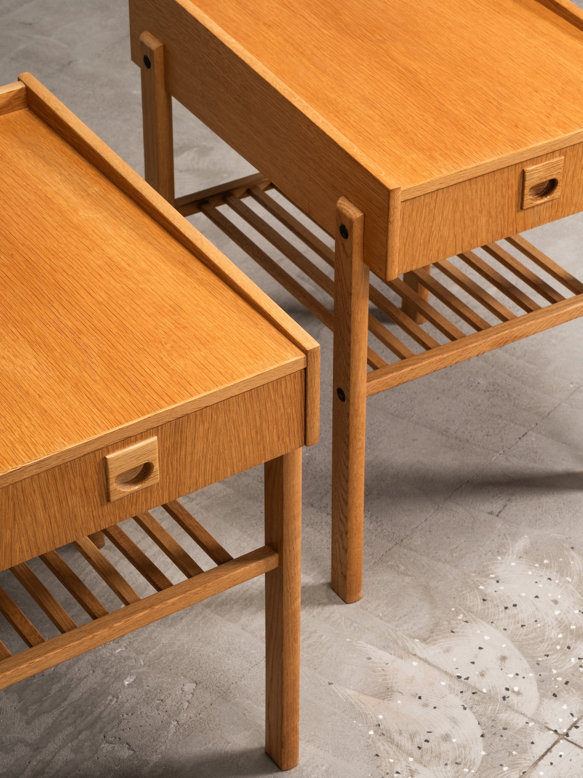 Pair of Scandinavian Oak Bedside Tables, 1960s