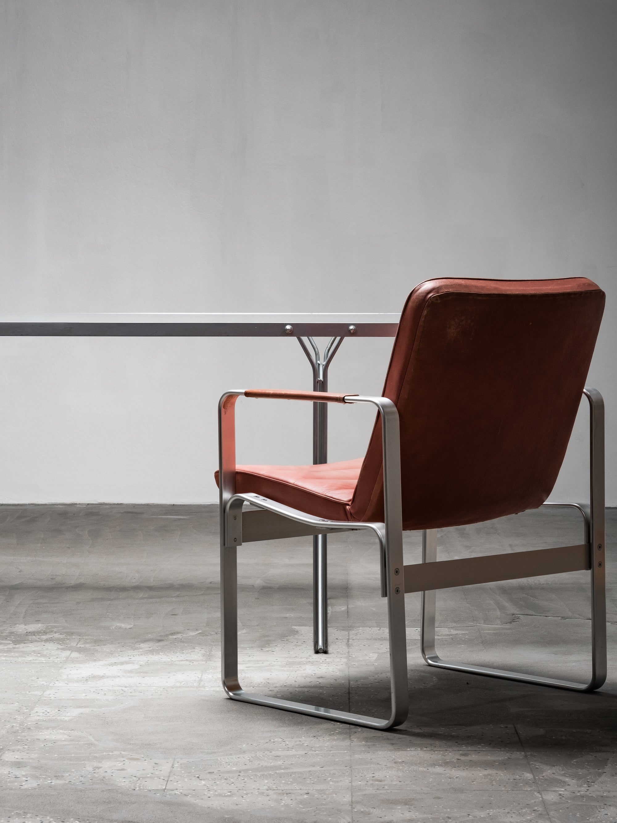 Postmodern Frosted Glass & Steel Desk/Dining Table by Niels Gammelgaard for IKEA, 1980s