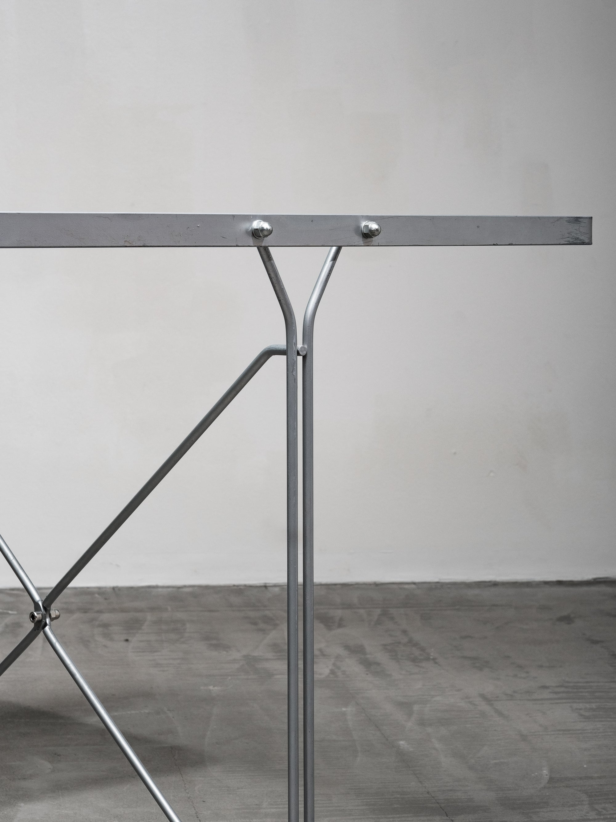 Postmodern Frosted Glass & Steel Desk/Dining Table by Niels Gammelgaard for IKEA, 1980s