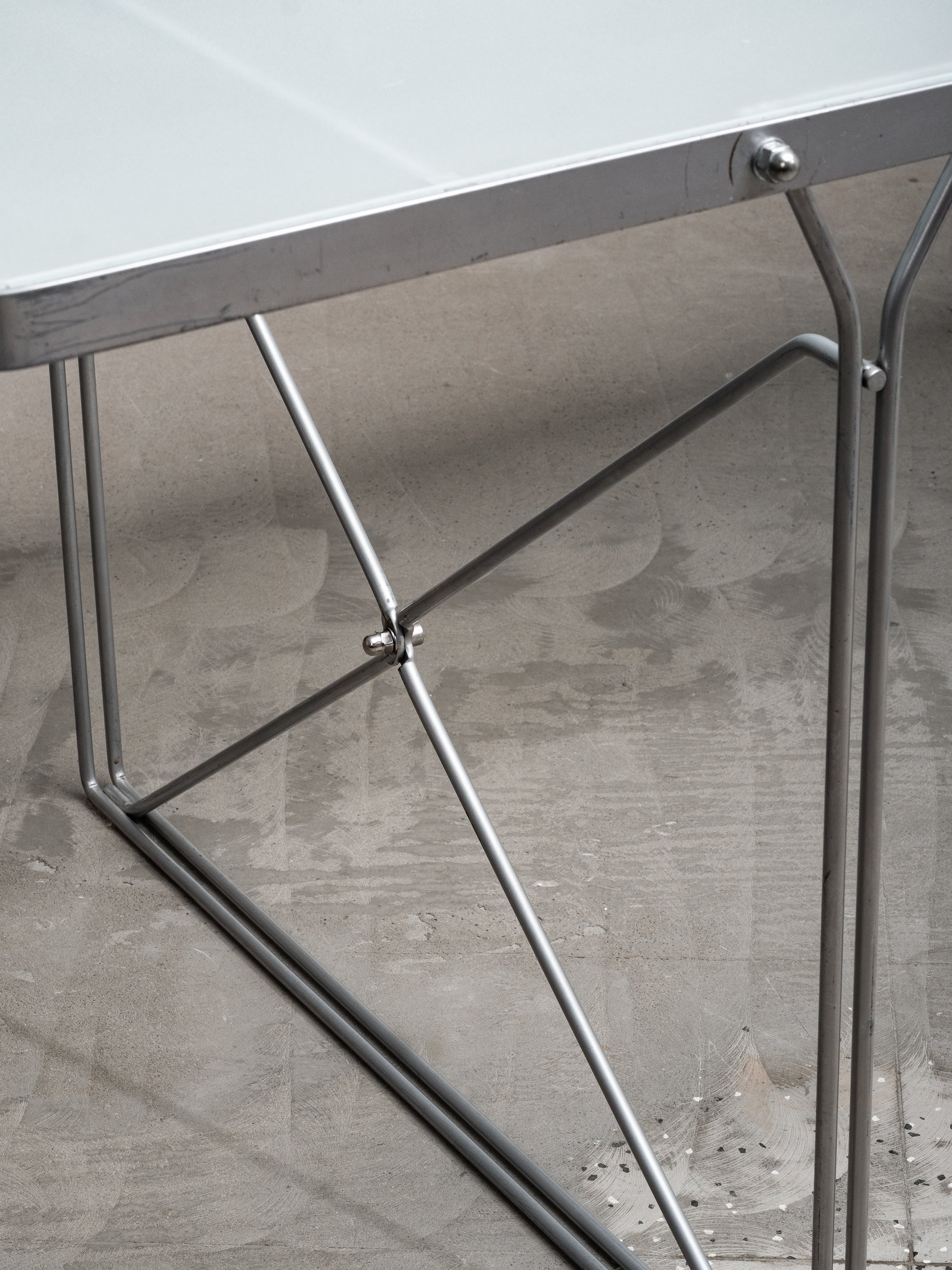 Postmodern Frosted Glass & Steel Desk/Dining Table by Niels Gammelgaard for IKEA, 1980s