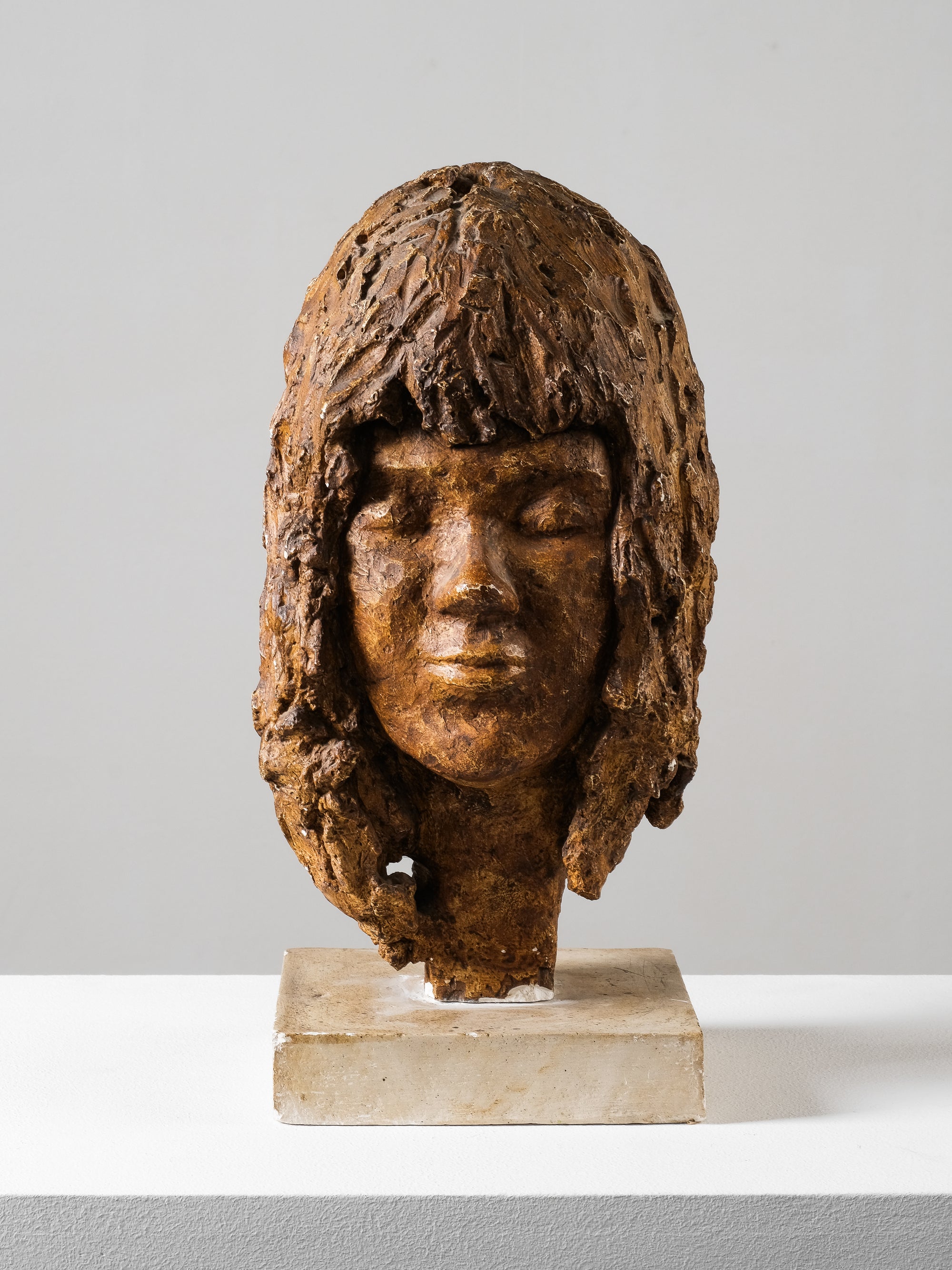 Vintage Plaster Head Sculpture