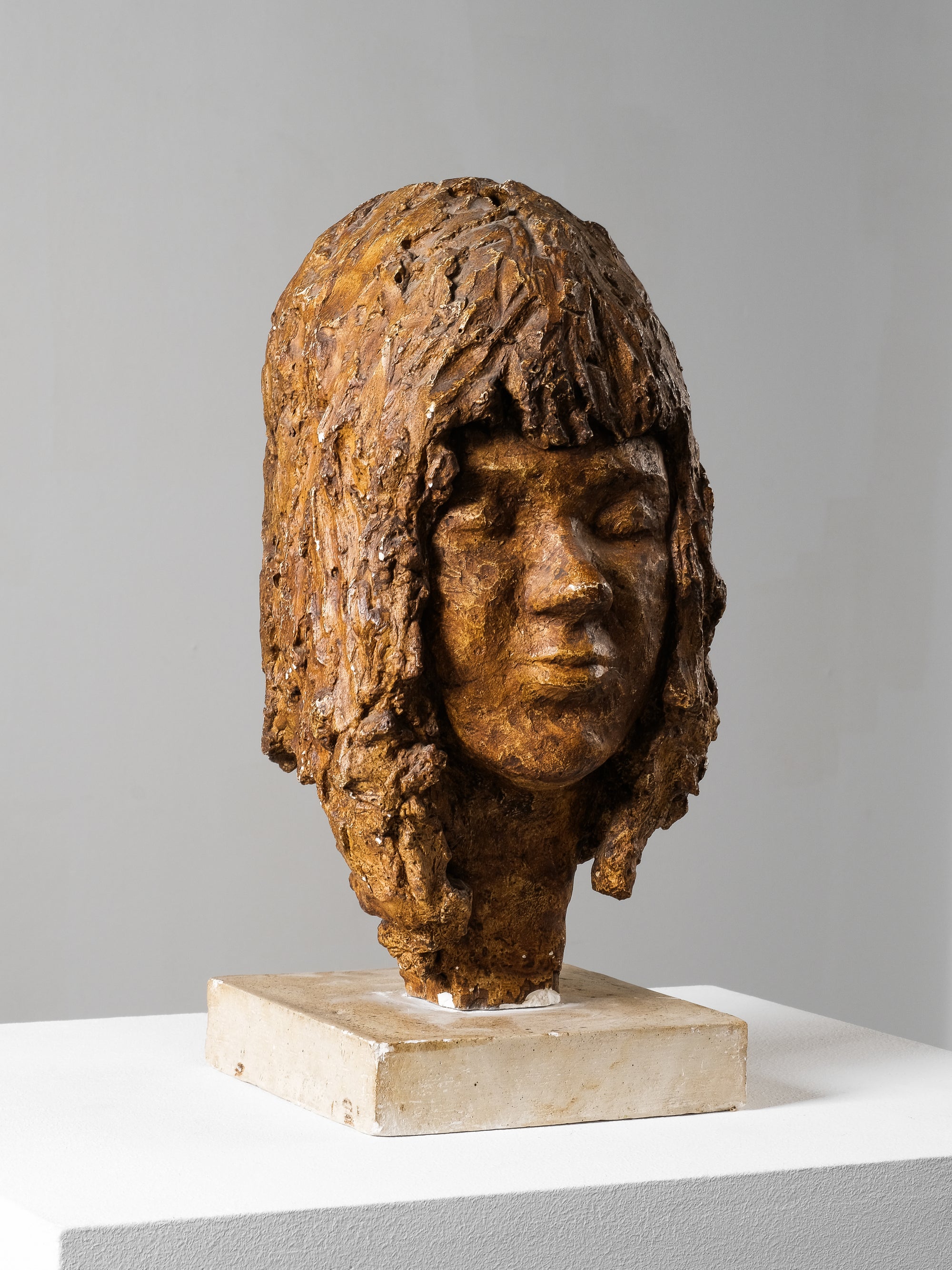 Vintage Plaster Head Sculpture