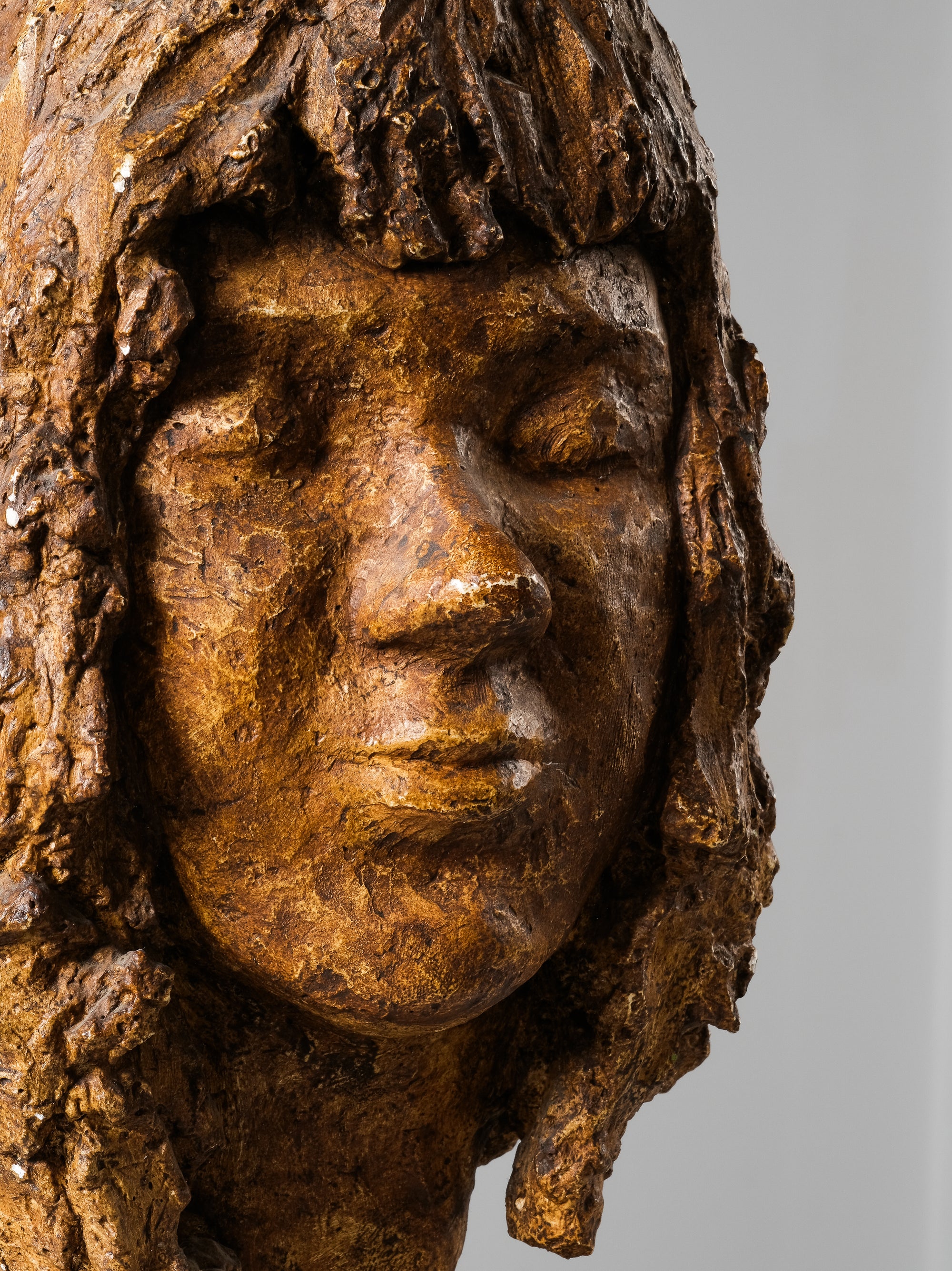 Vintage Plaster Head Sculpture