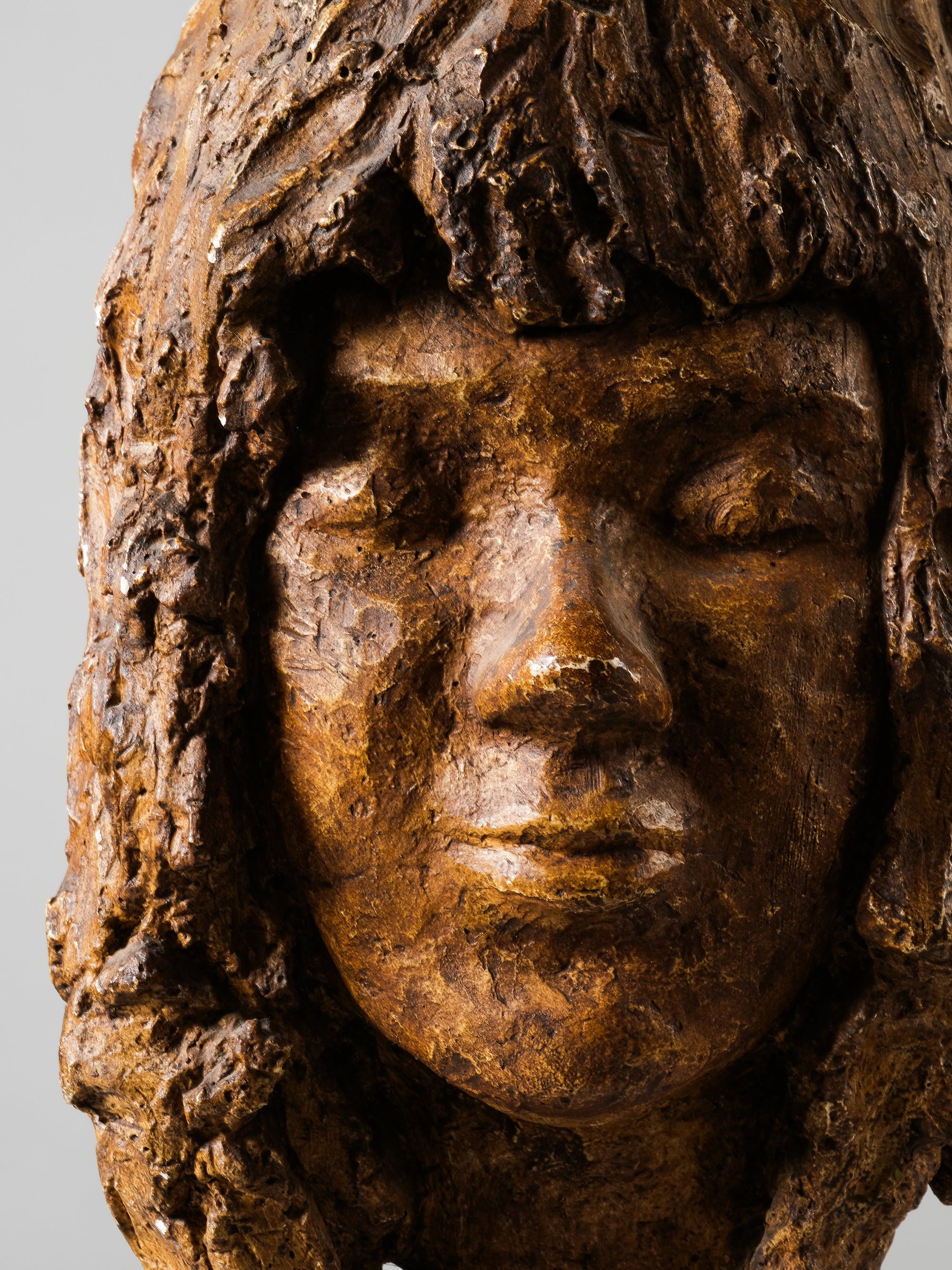 Vintage Plaster Head Sculpture