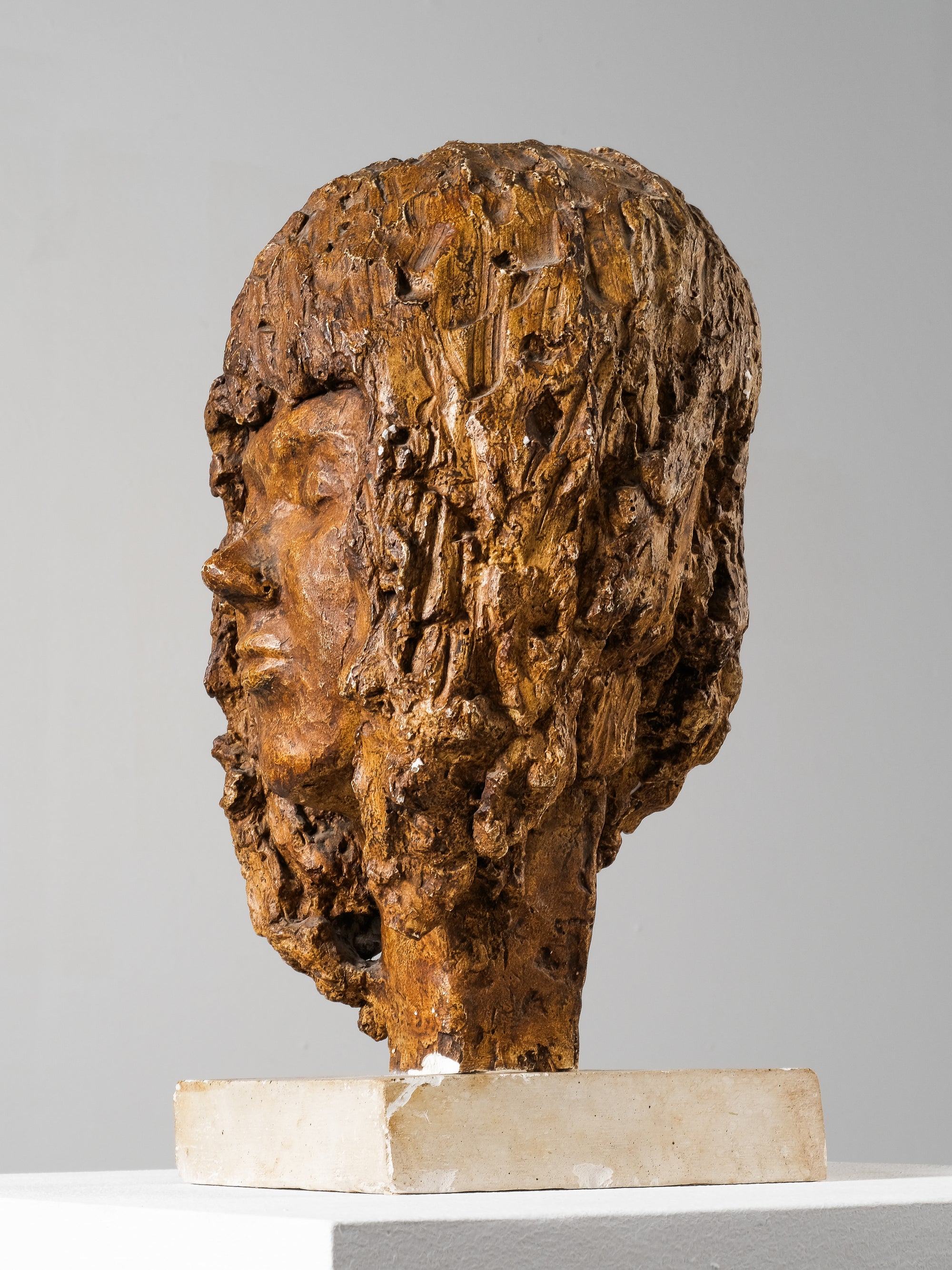 Vintage Plaster Head Sculpture
