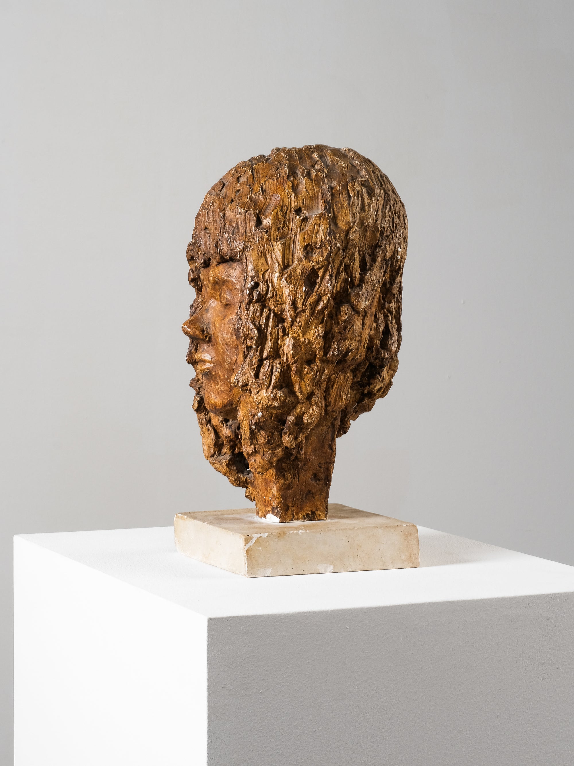 Vintage Plaster Head Sculpture