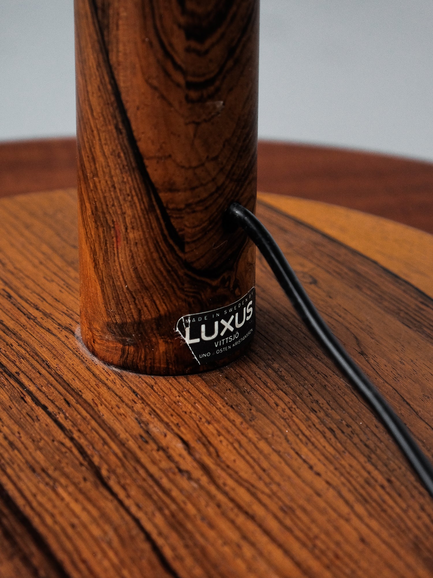 Table Lamp in Rosewood by Uno & Östen Kristiansson for Luxus, Sweden
