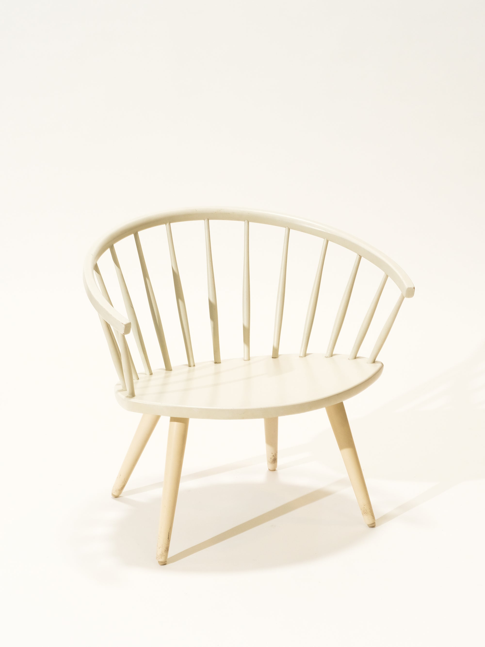 White 'Arka' Chair by Yngve Ekström for Stolab, 1950s
