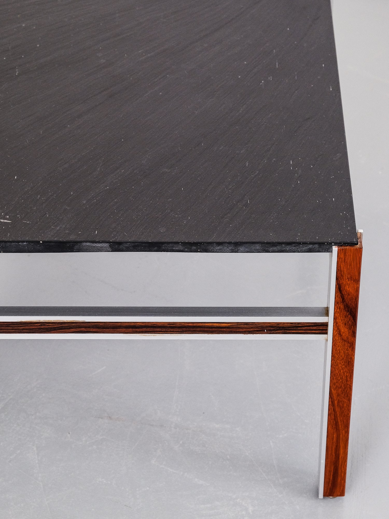 Midcentury Modern Scandinavian Natural Stone Coffee Table with Aluminium Frame
