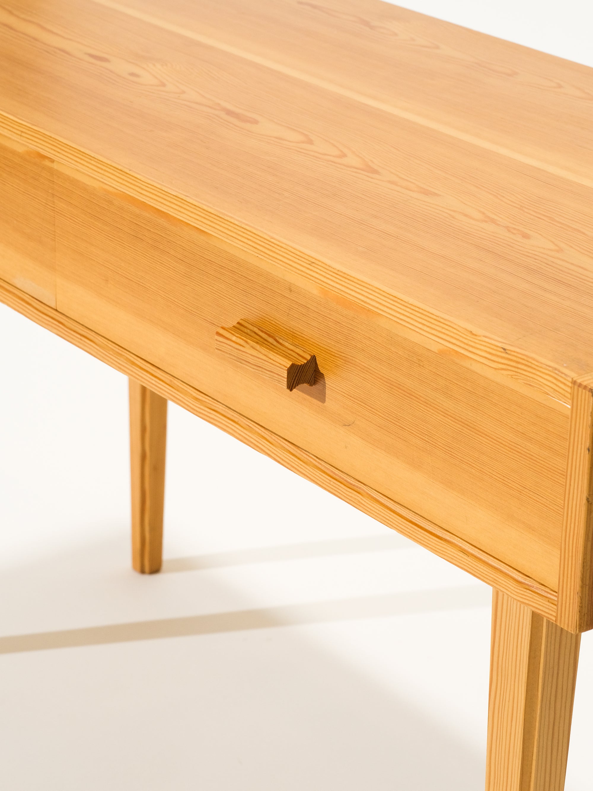 Pine Side Table with Two Drawers