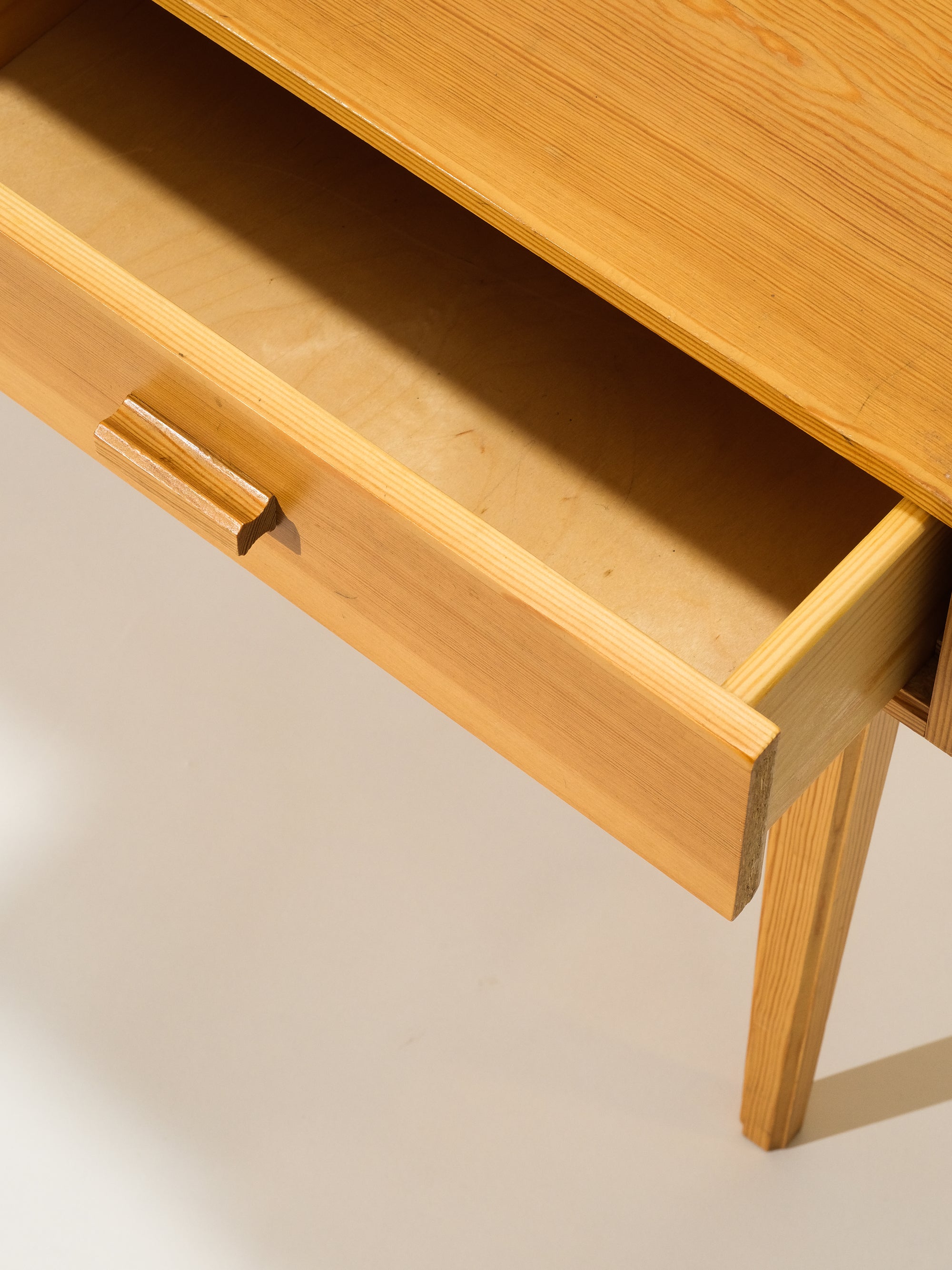 Pine Side Table with Two Drawers