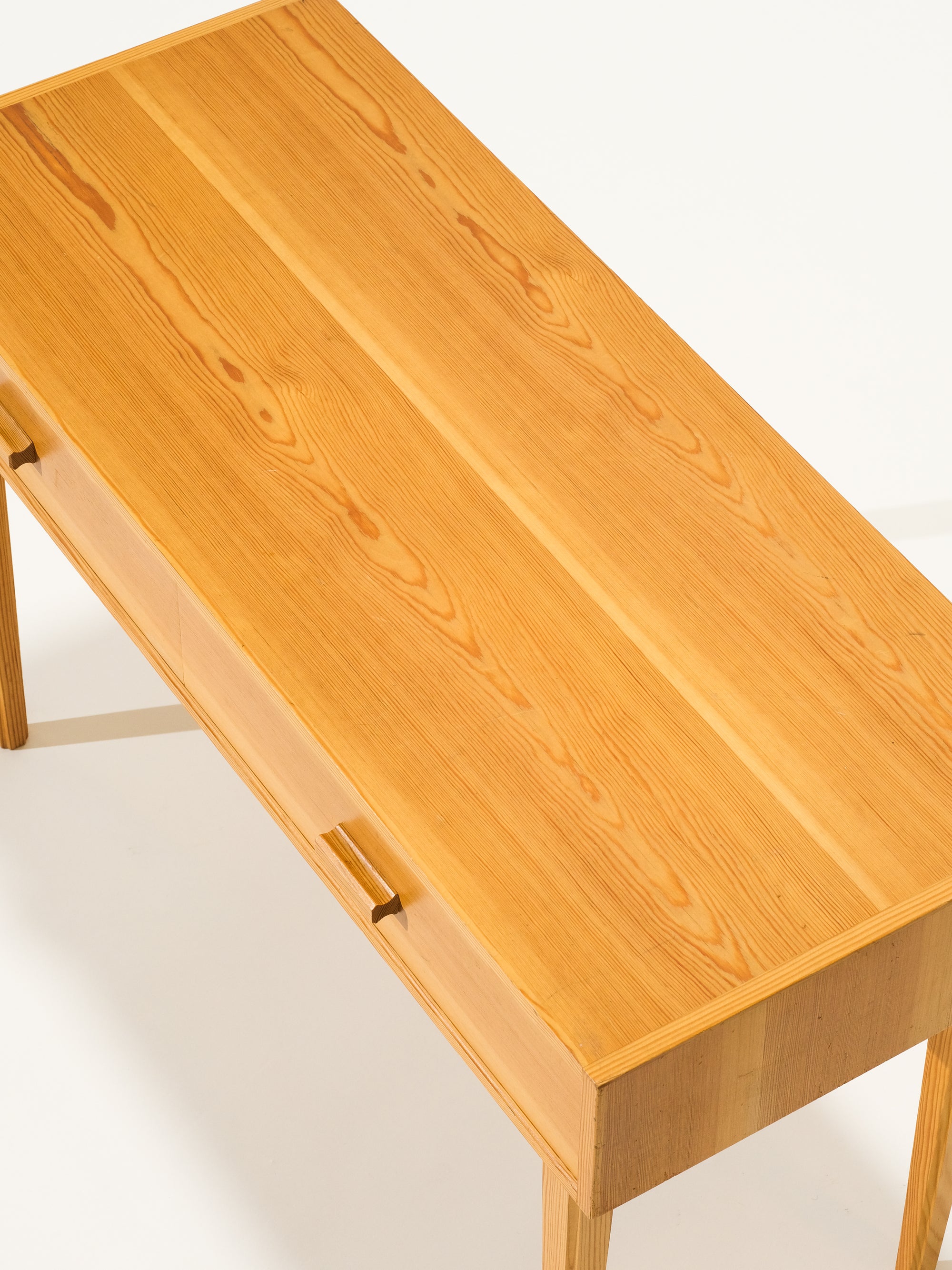 Pine Side Table with Two Drawers