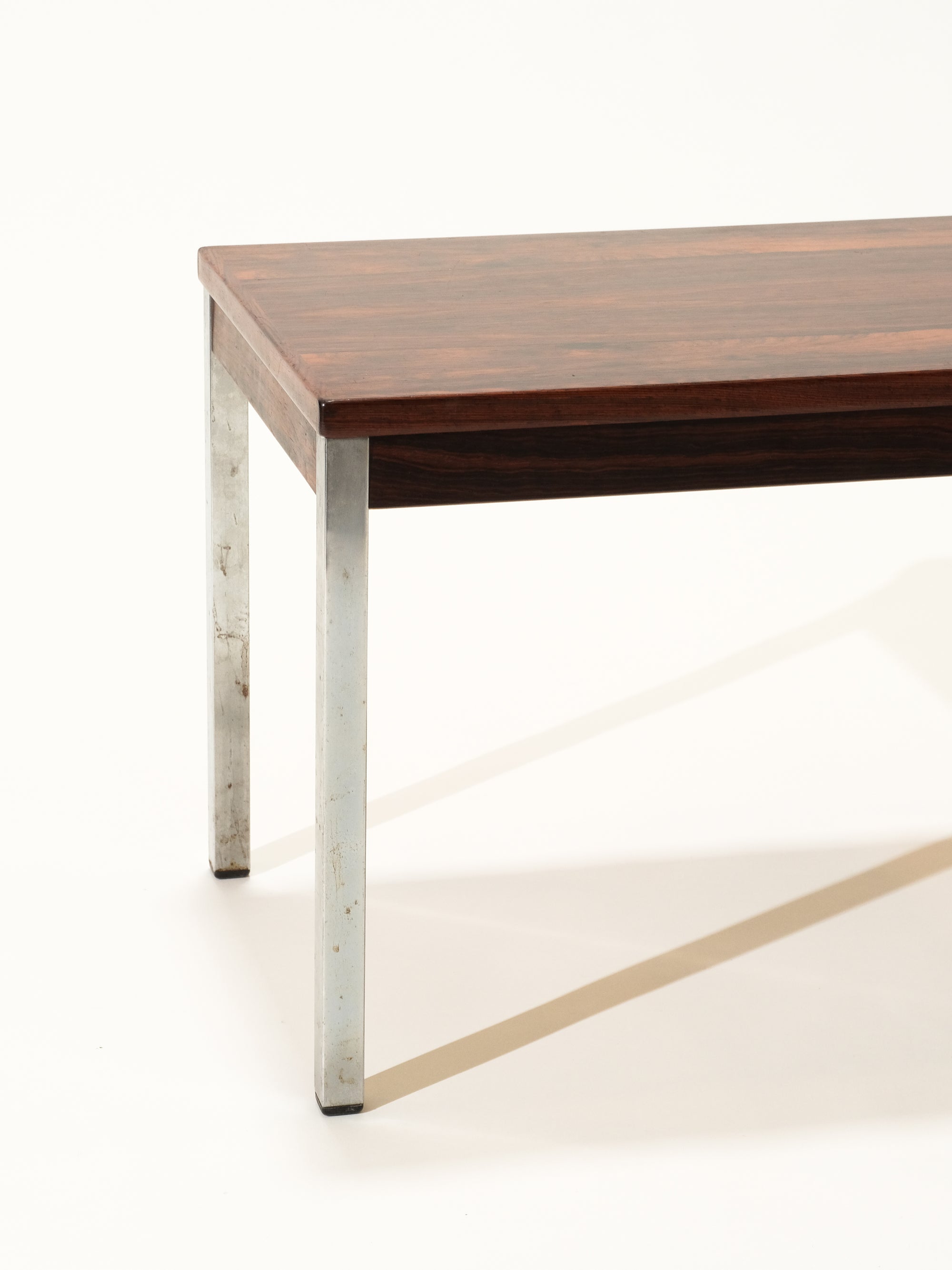 Bench / Side Table in Rosewood and Chrome by HMB Möbler, 1970s
