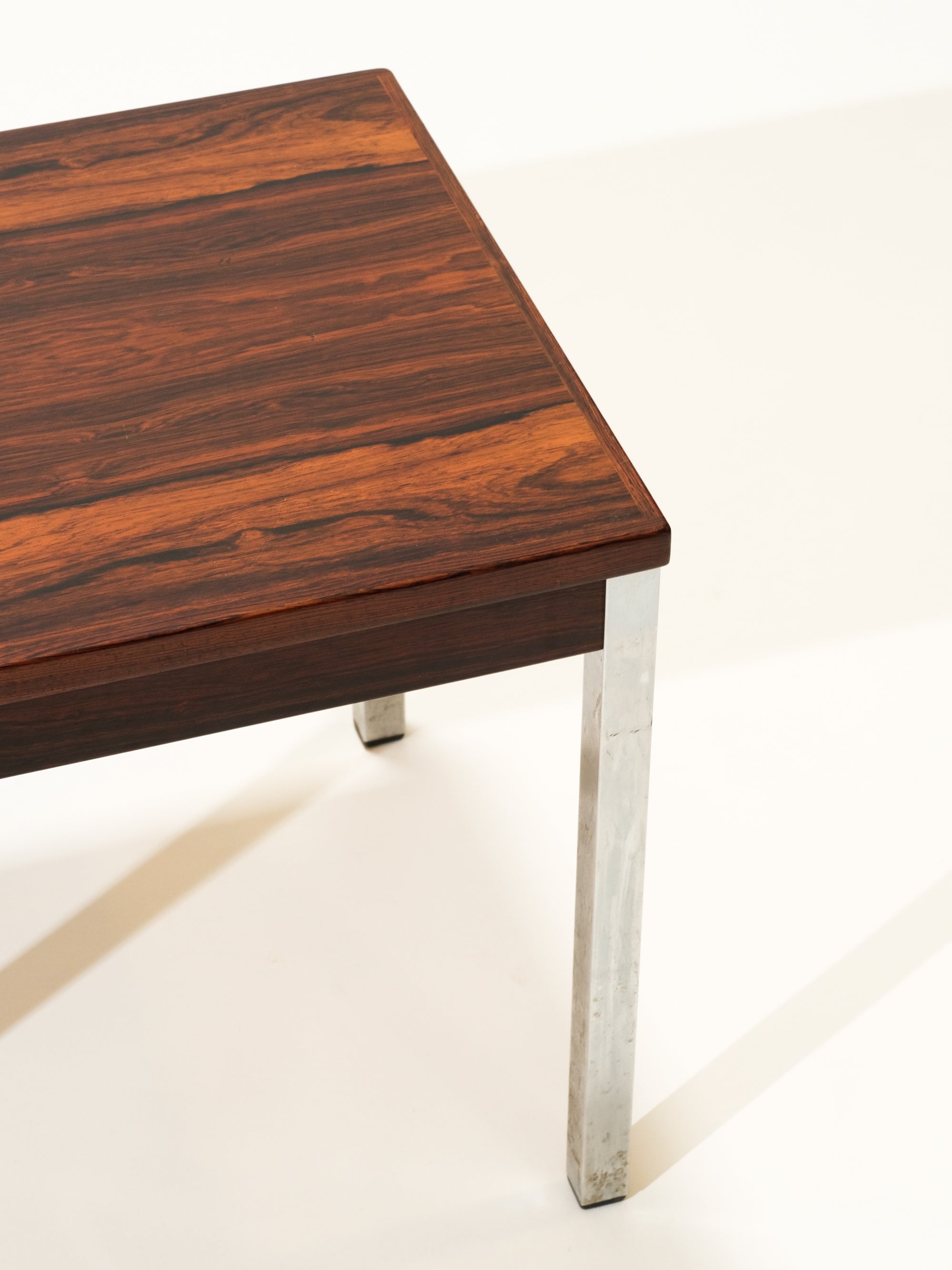 Bench / Side Table in Rosewood and Chrome by HMB Möbler, 1970s