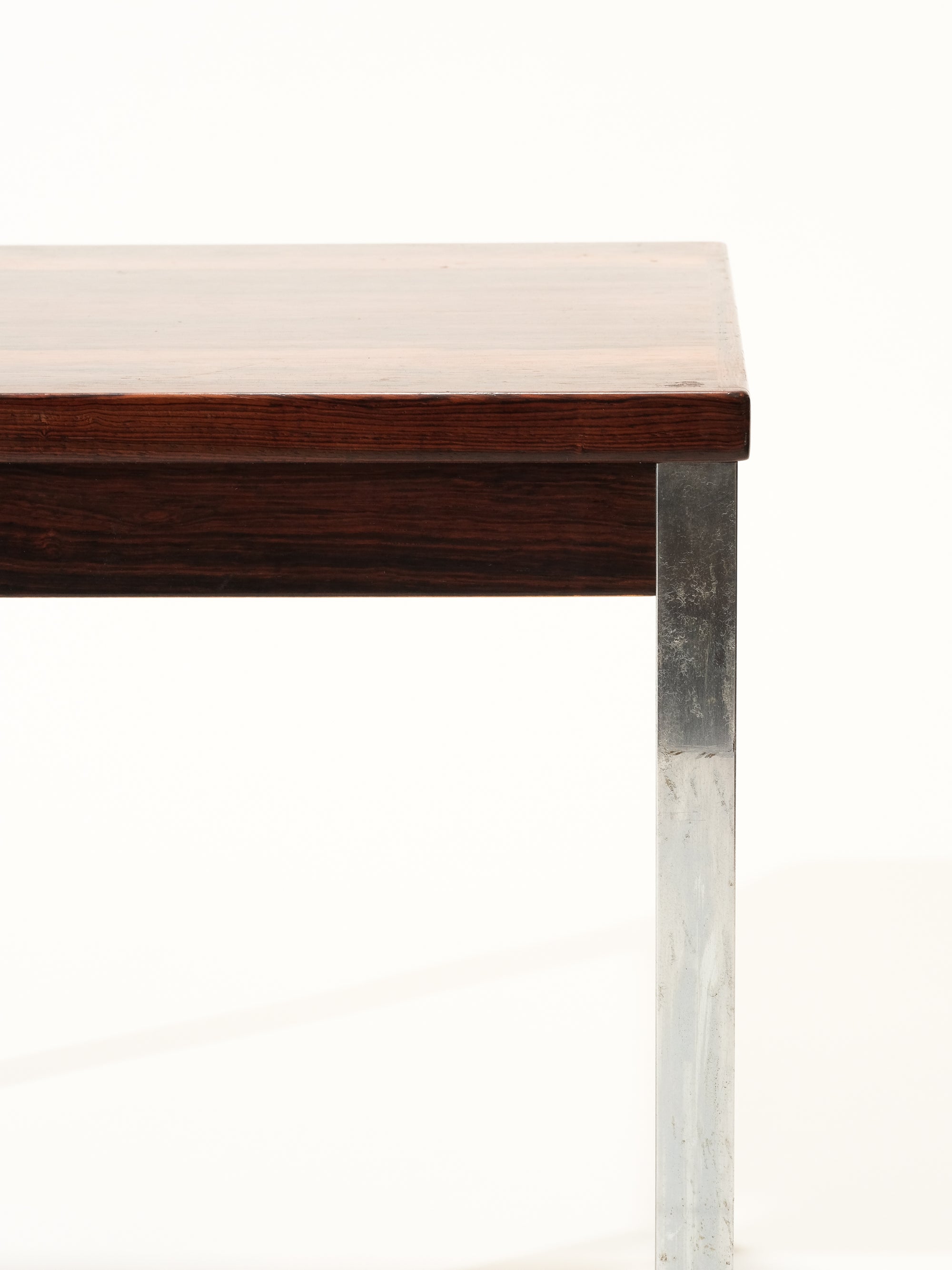 Bench / Side Table in Rosewood and Chrome by HMB Möbler, 1970s