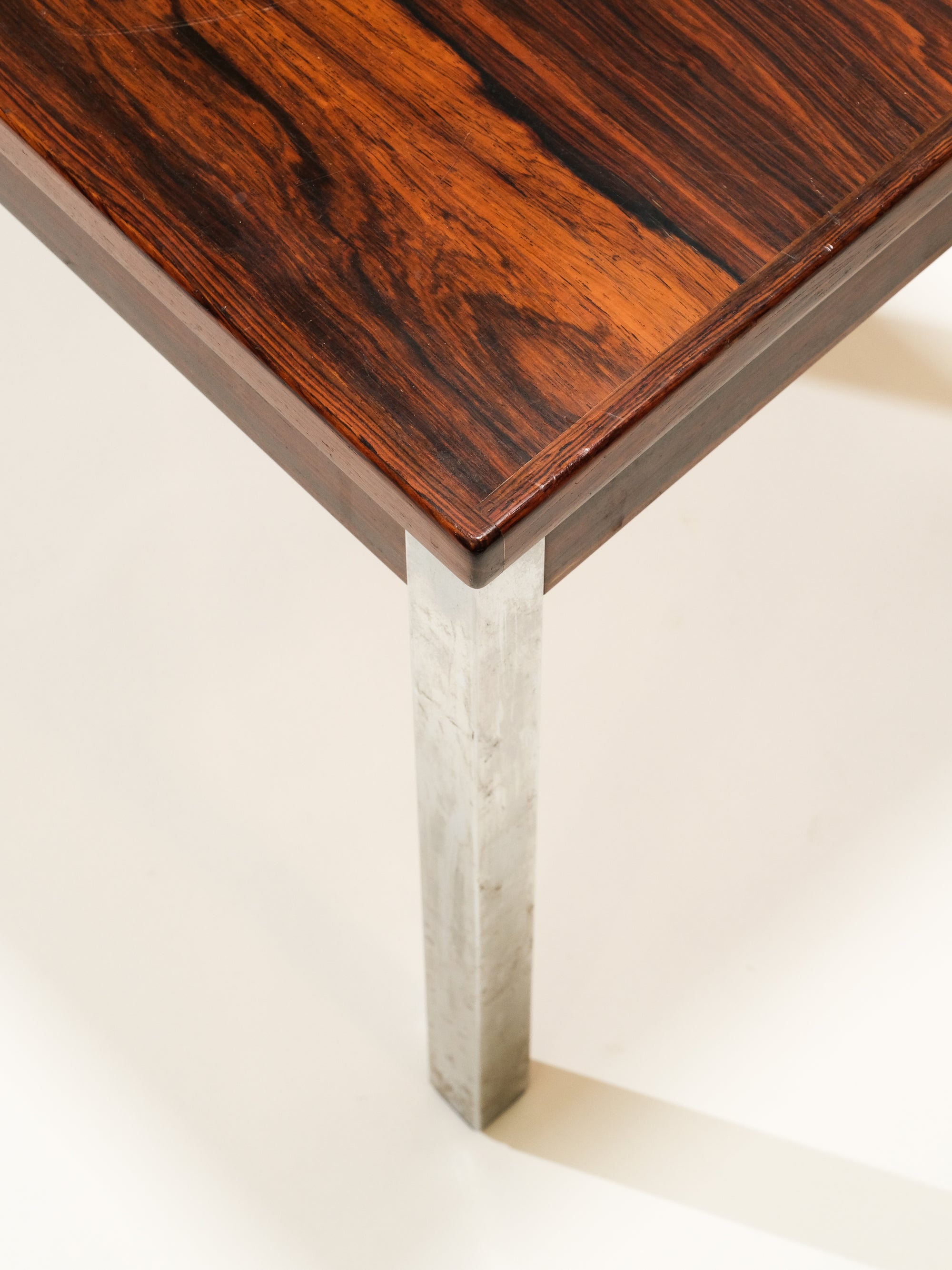 Bench / Side Table in Rosewood and Chrome by HMB Möbler, 1970s