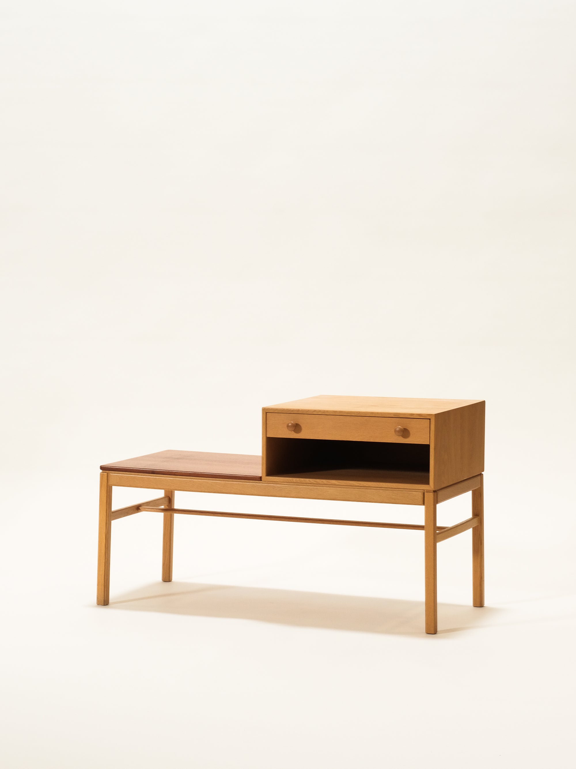 Scandinavian Side Table "Casino" in Teak and Oak by Engström & Myrstrand, 1960s